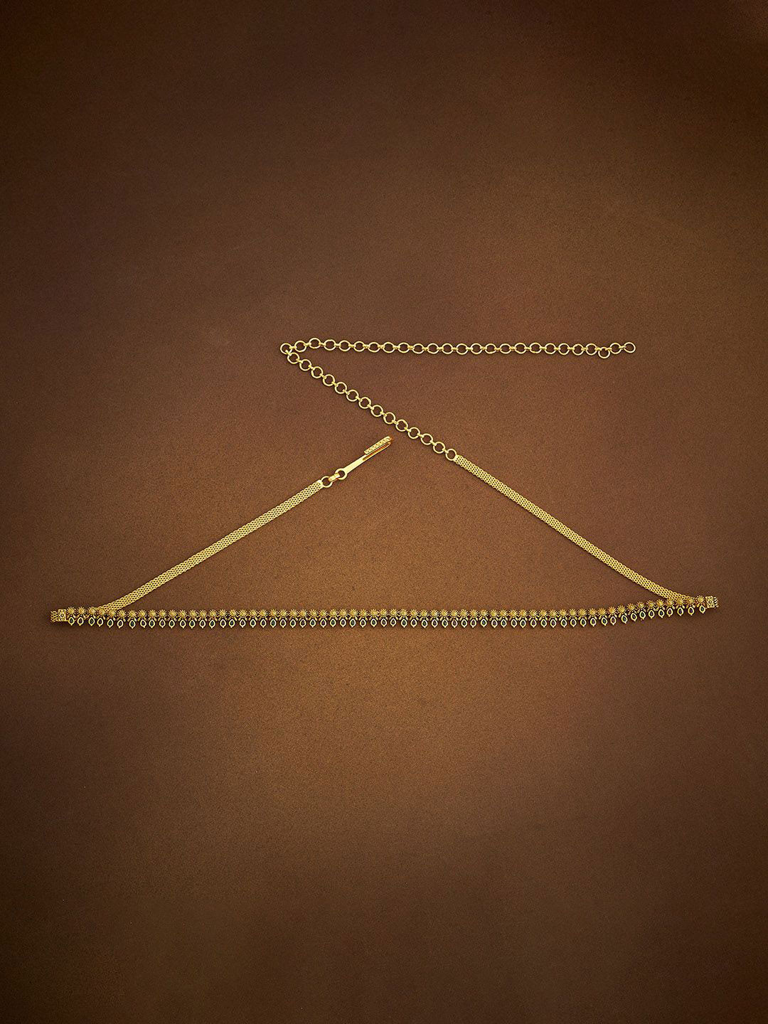 

Kushal's Fashion Jewellery Artificial Stones Studded Antique Waist Chain, Gold