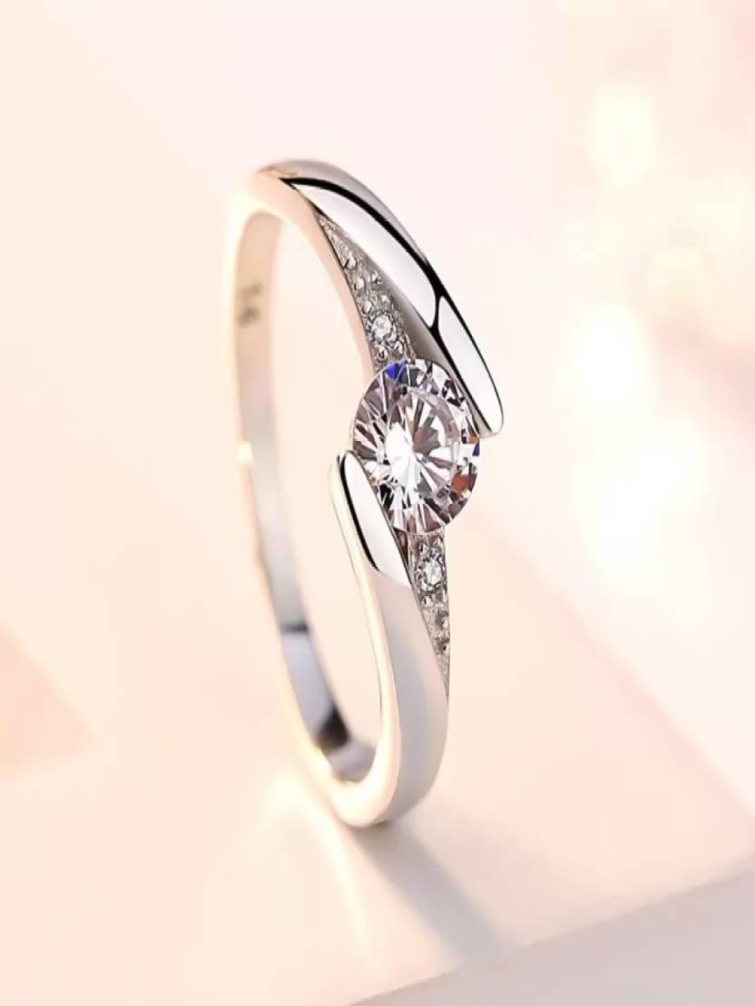 

kazare Rhodium-Plated Stone Studded Finger Ring, Silver
