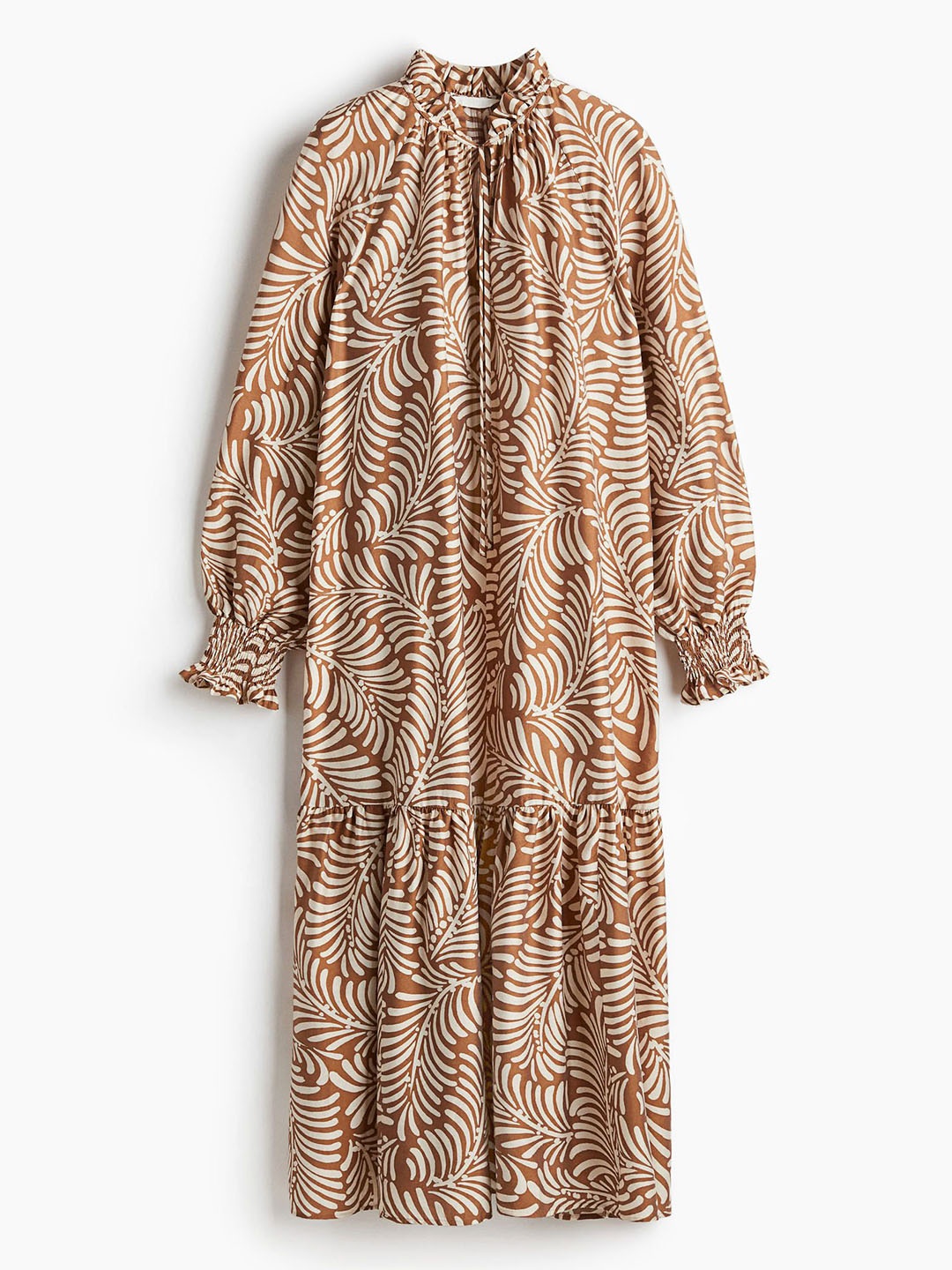 

H&M Frill-Collar Dress, Brown