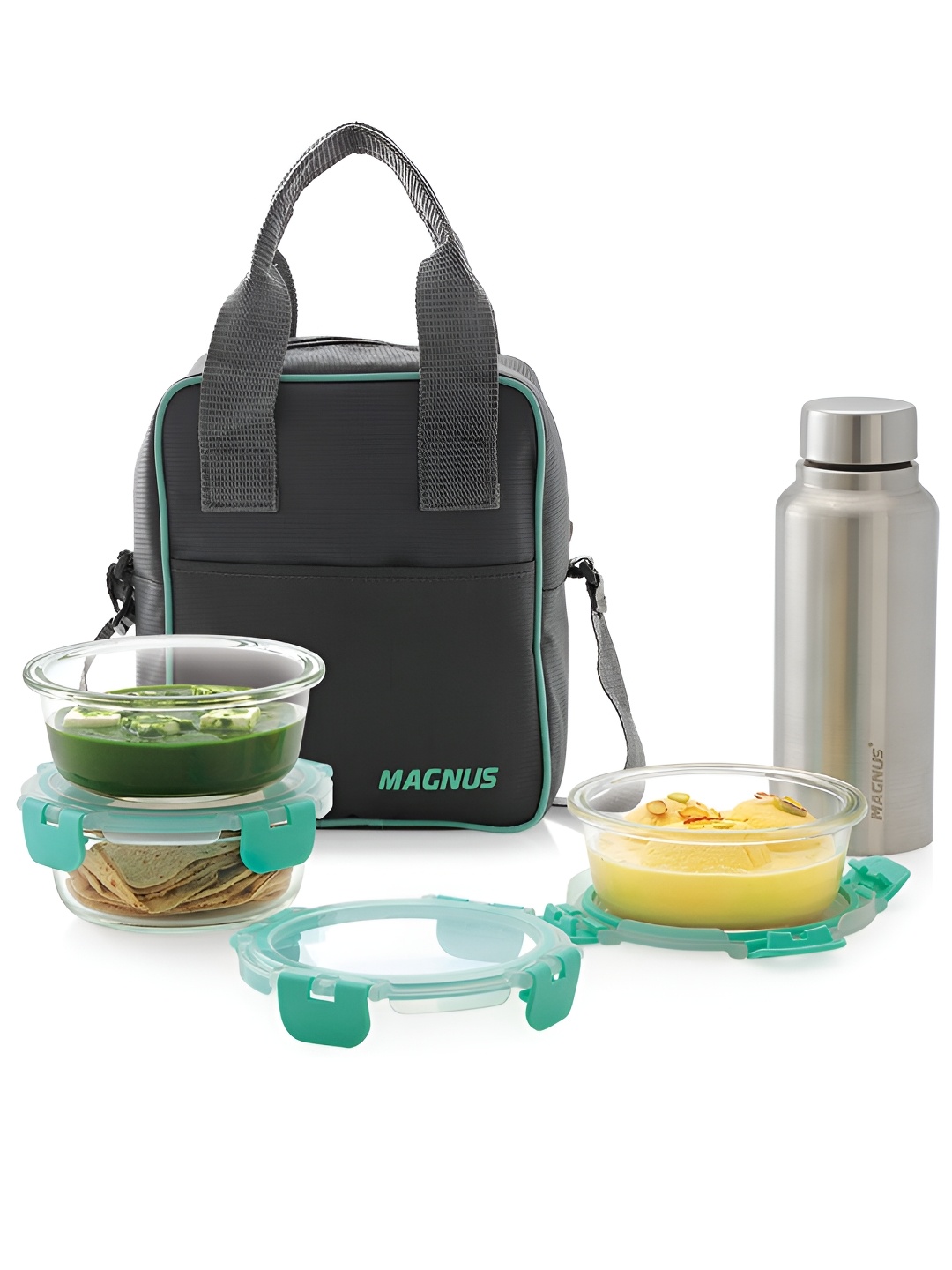 

MAGNUS Green 2025 Glass Dishwasher and Microwave Safe Lunch Box