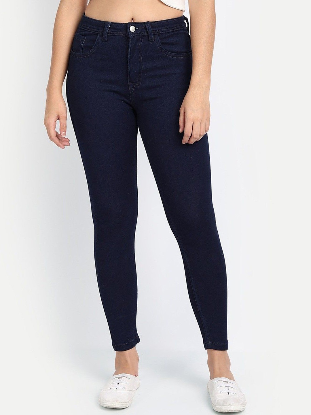 

KASHIAN Women Jean Boyfriend Fit High-Rise Stretchable Jeans, Blue