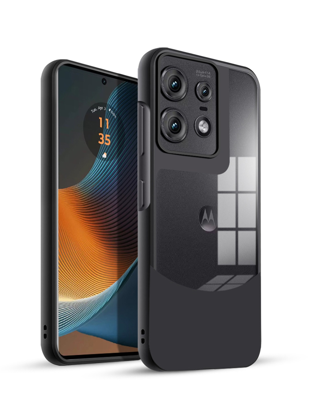 

Karwan Moto Edge 50 Pro Ultra Hybrid Shockproof Back Case, Black