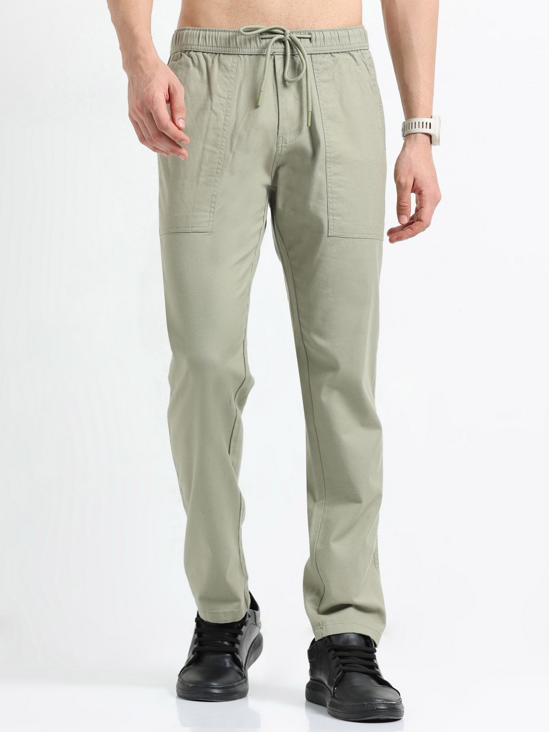 

NEVER NEUD Men Relaxed Corn Airport Joggers Trousers, Green