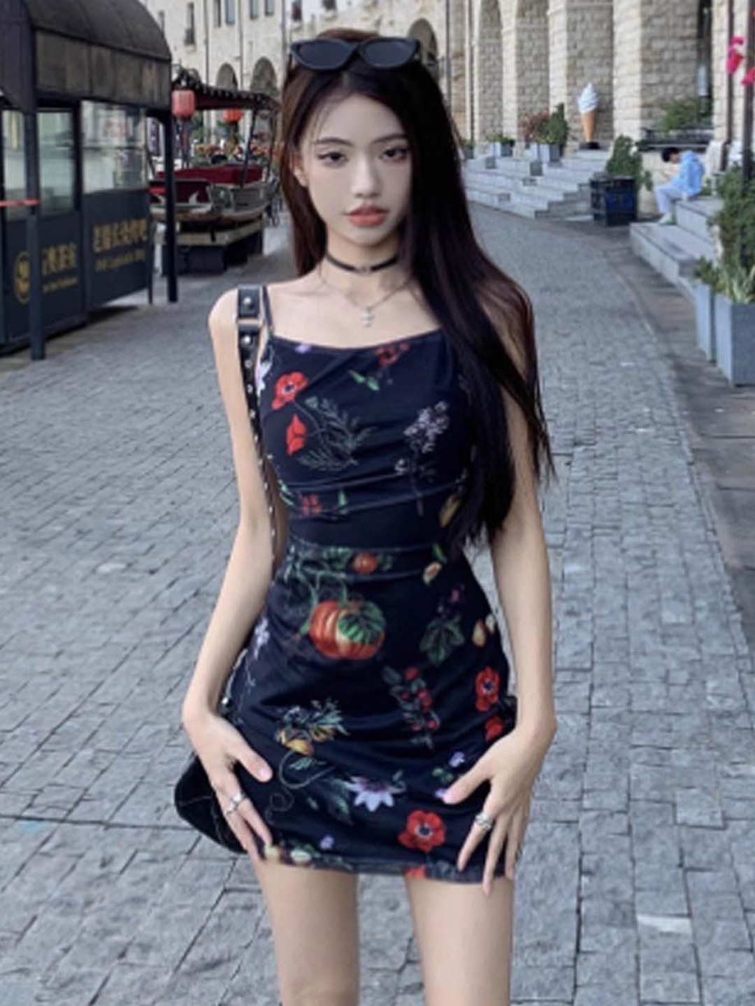 

StyleCast Floral Print Bodycon Dress, Black