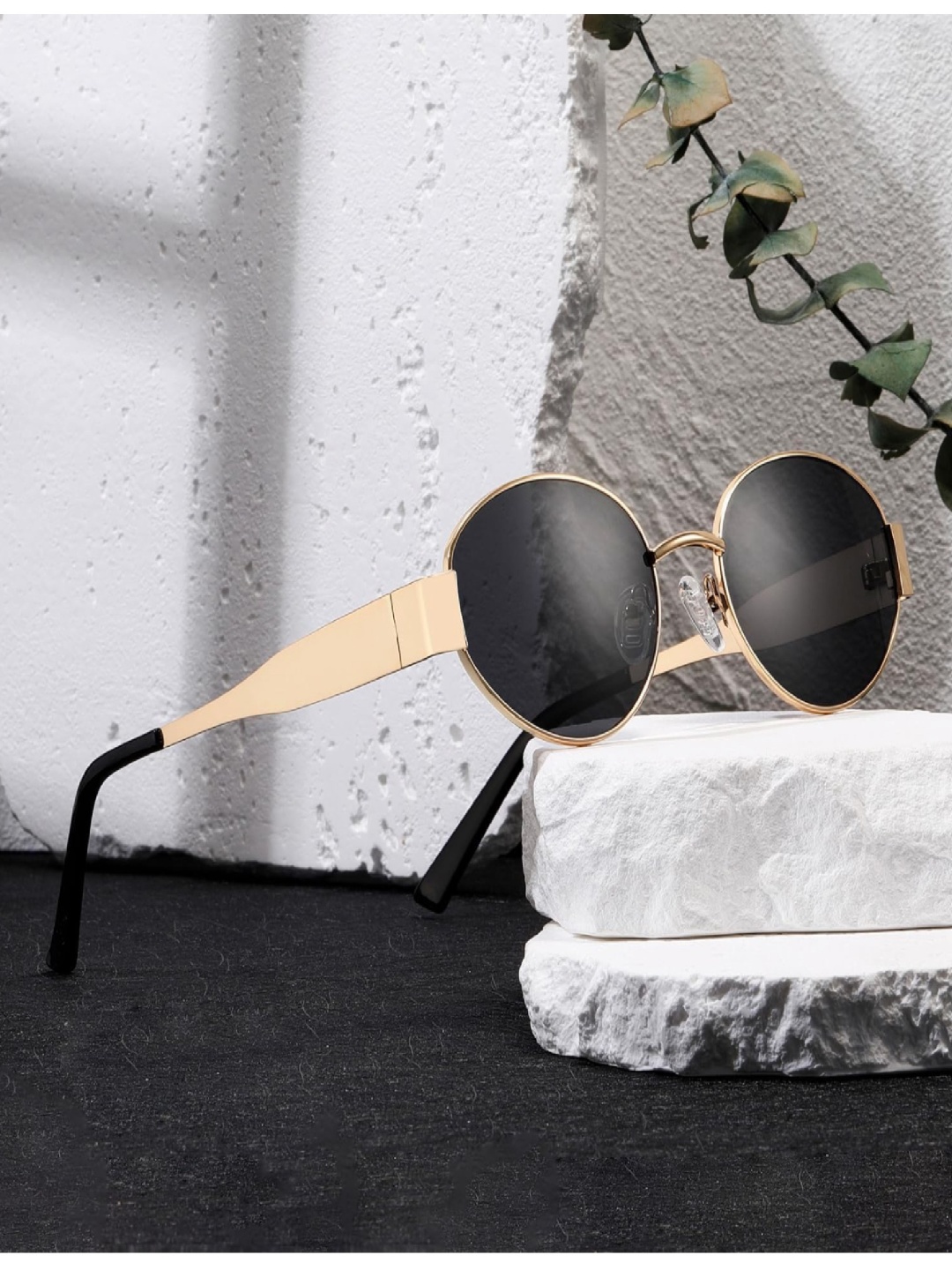 

FUNGLASSES Unisex Aviator Sunglasses with UV Protected Lens, Black
