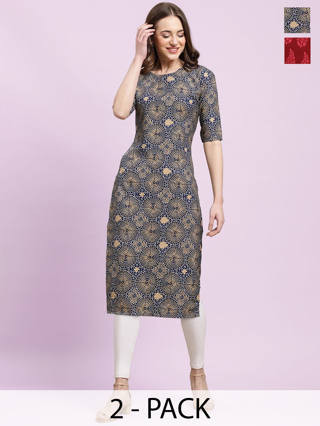 

Moda Rapido Women Ethnic Motifs Printed Floral Crepe Kurta, Multi