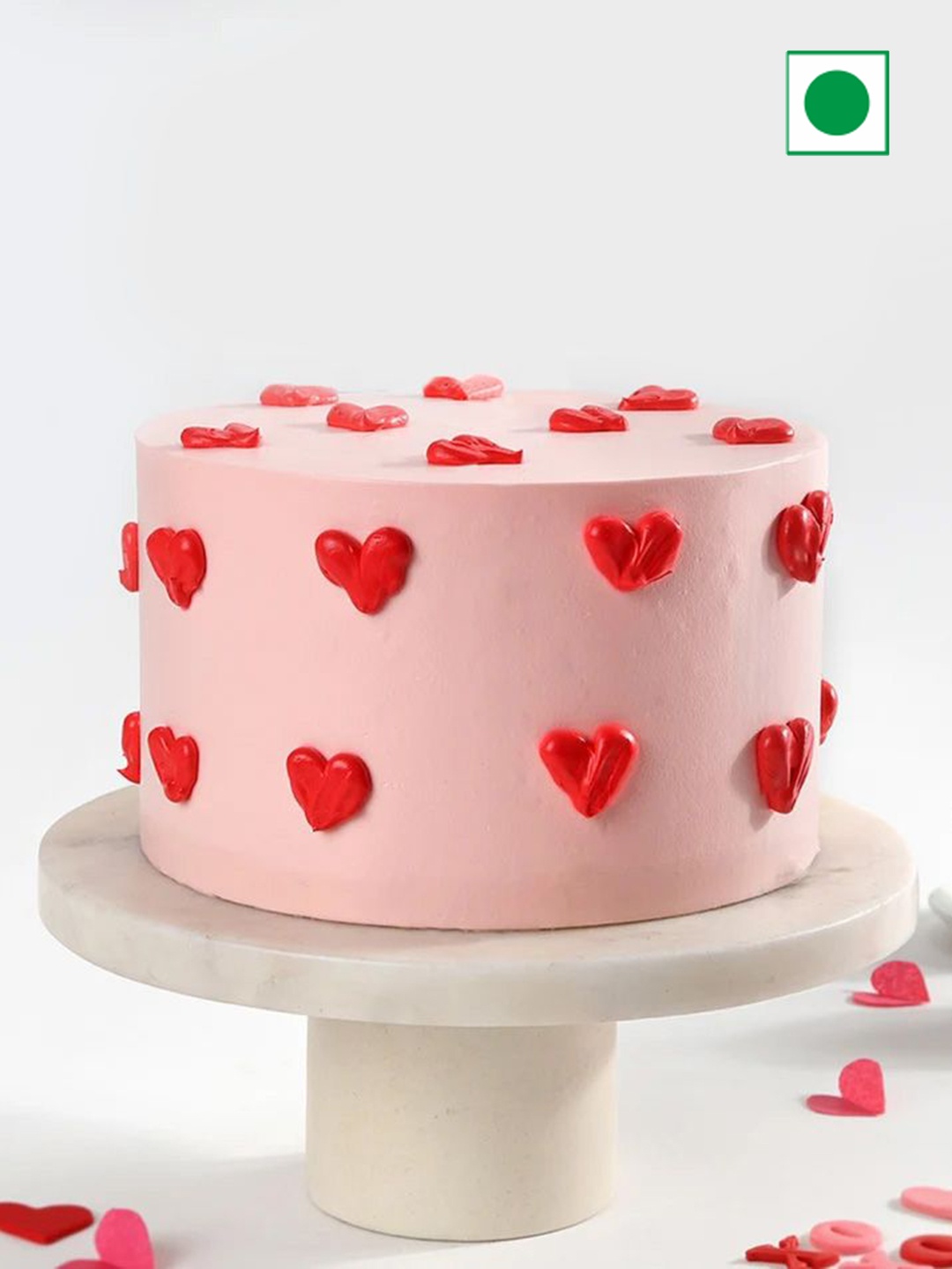 

IGP Chocolate Eggless Round Shape Cake - 200g, Red