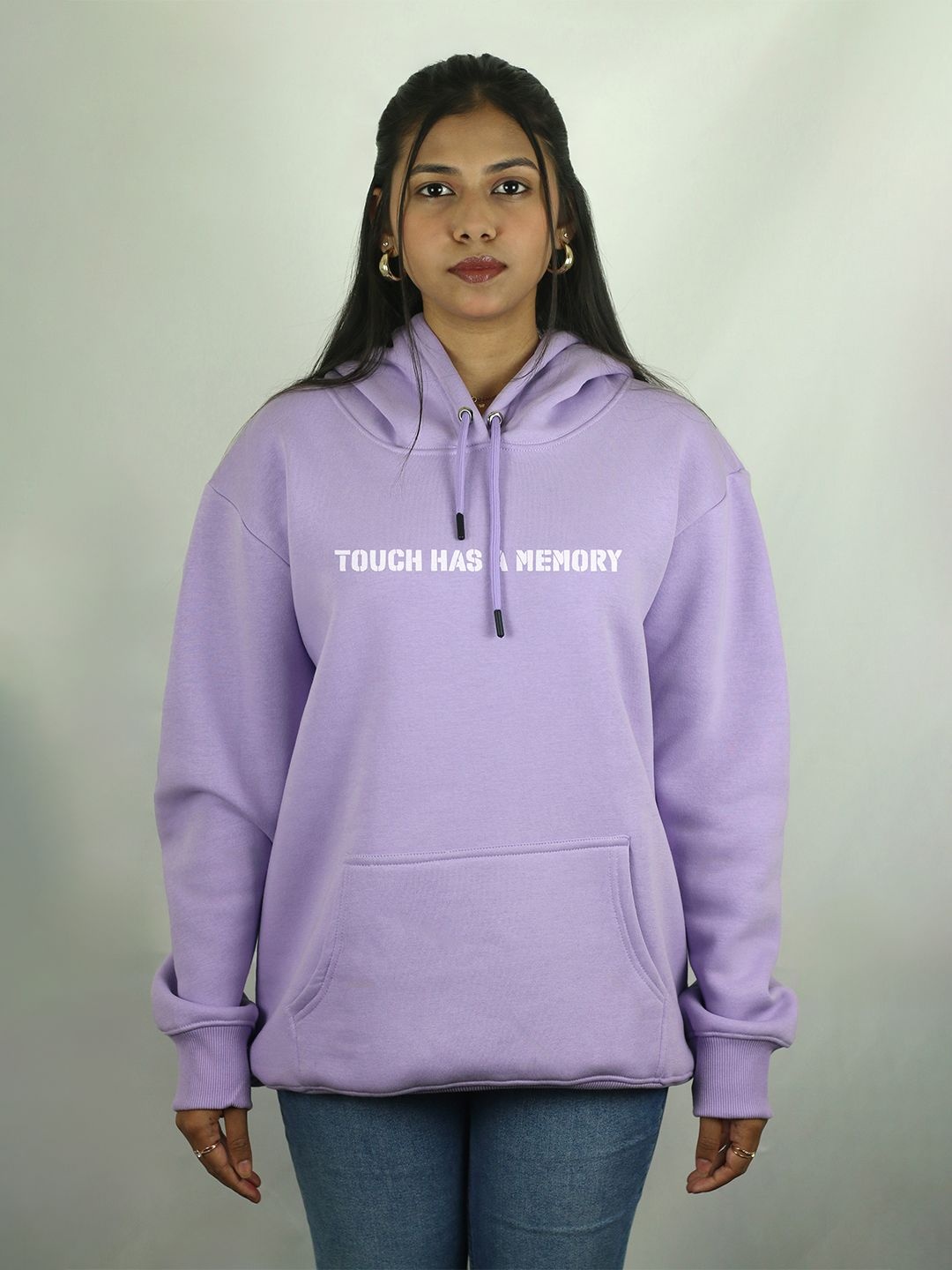 

EKSDEE Women Printed Hooded Sweatshirt, Lavender