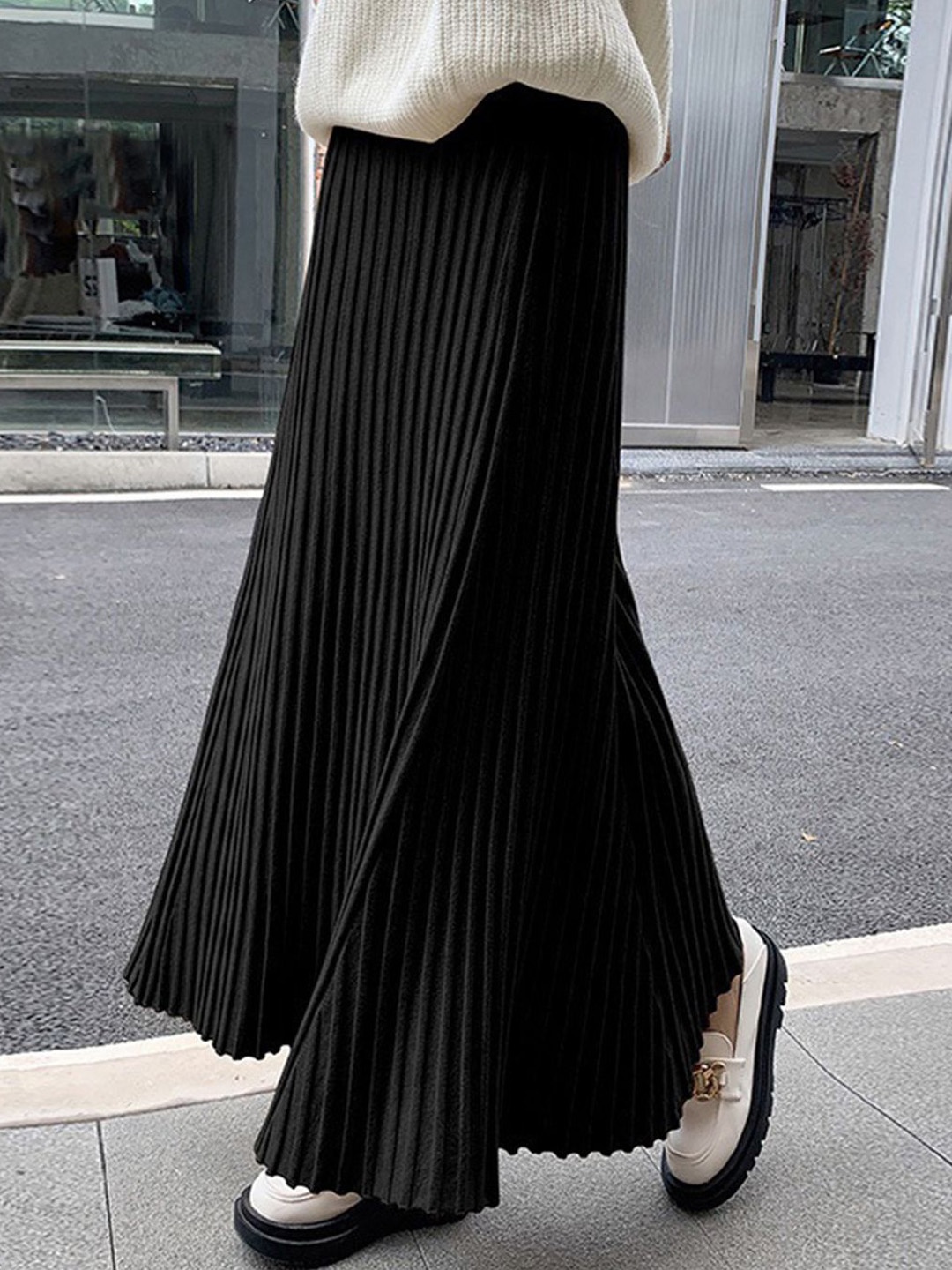

bebe A-Line Maxi Skirt, Black