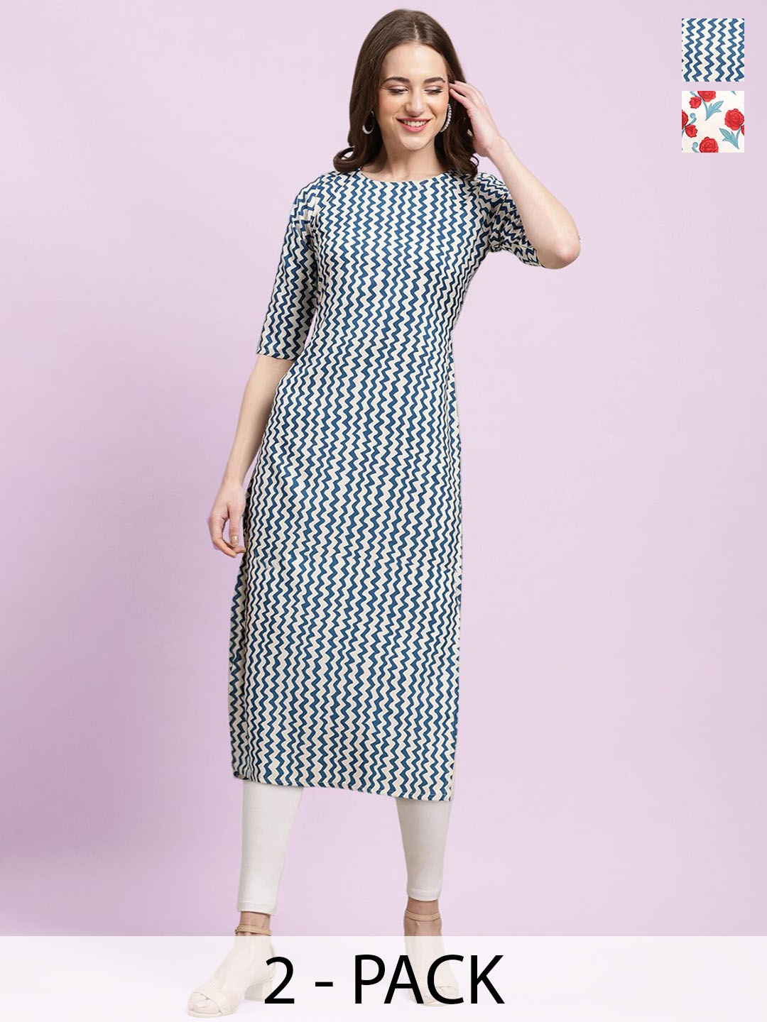 

Moda Rapido Women Ethnic Motifs Printed Floral Crepe Kurta, Multi