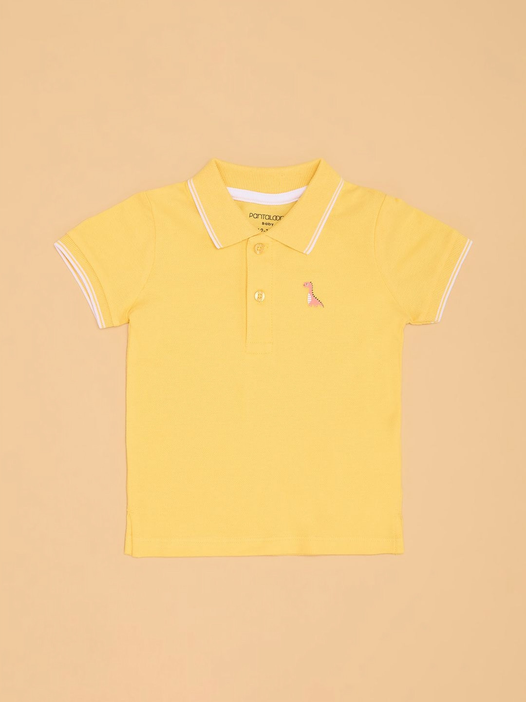 

Pantaloons Baby Boys Solid Polo Collar Cotton T-shirt, Yellow