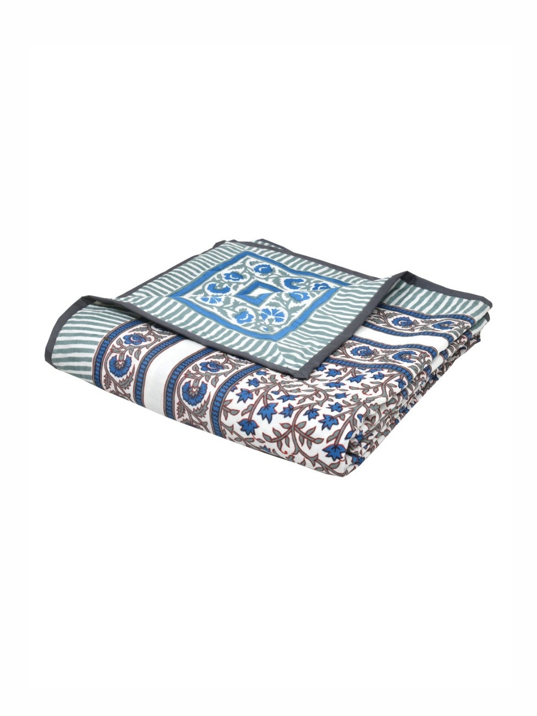 

Myntra Elegant Homes Grey & White Ethnic Motifs AC Room 150 GSM Single Bed Dohar