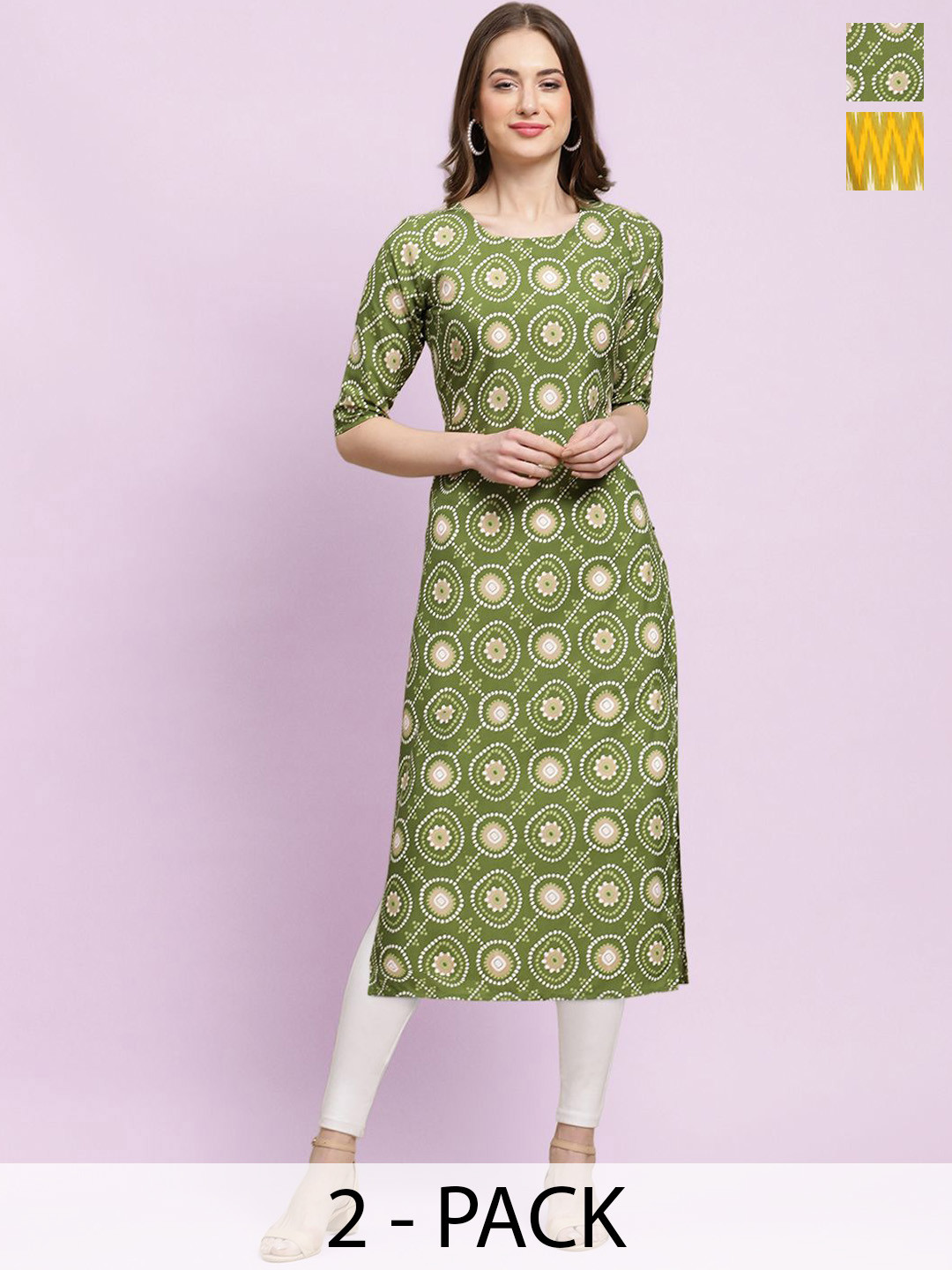 

Moda Rapido Women Ethnic Motifs Printed Floral Crepe Kurta, Multi
