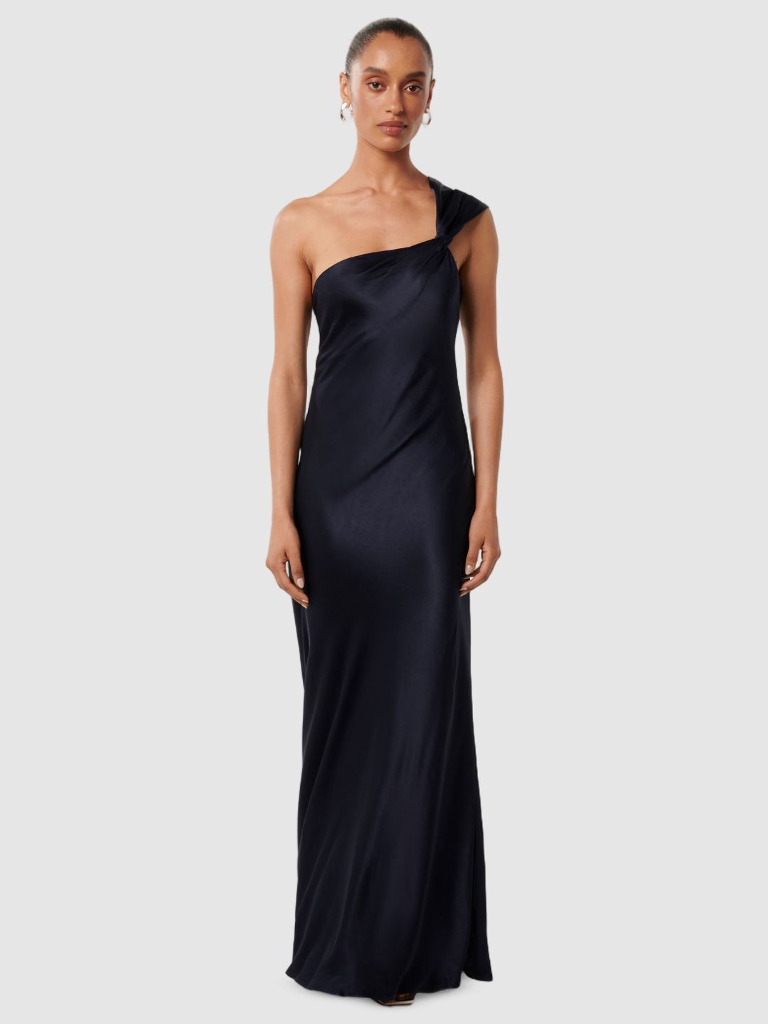 

Forever New One Shoulder Fit & Flare Maxi Dress, Navy blue