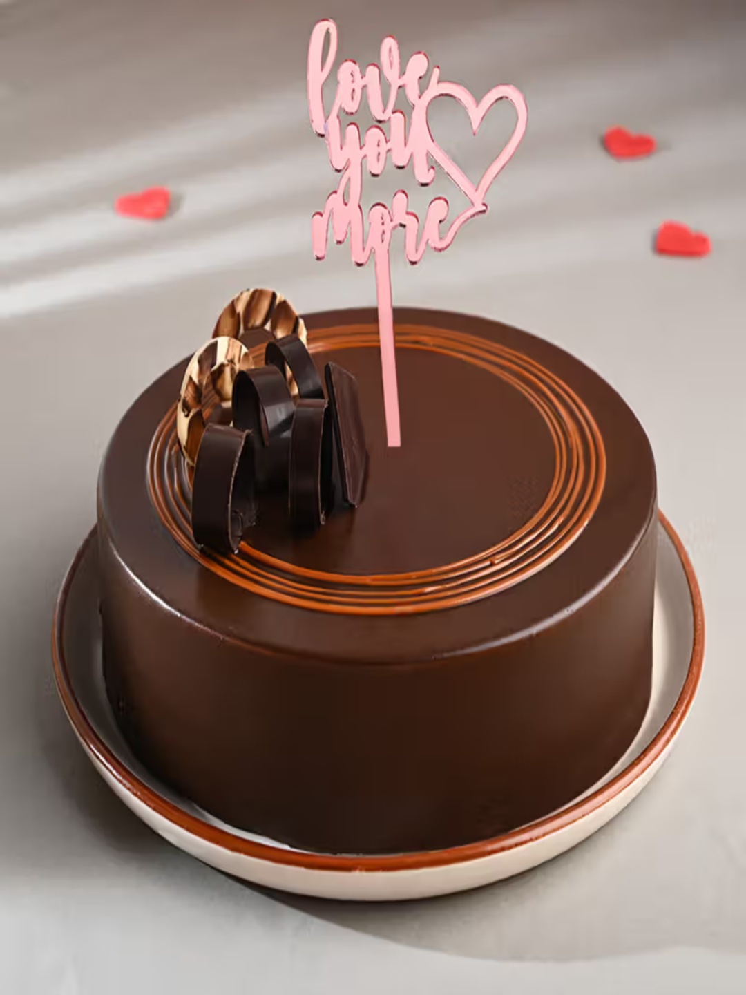 

Floweraura Chocolate Eggless Round Shape Cake - 1Kg, Brown