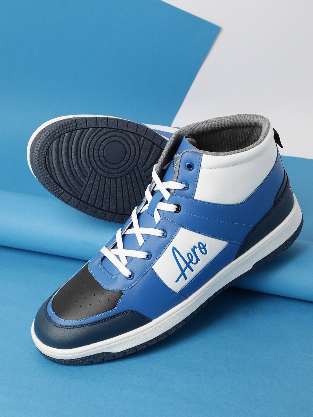 

Aeropostale Men Colourblocked Mid Top Everyday Sneakers, Blue