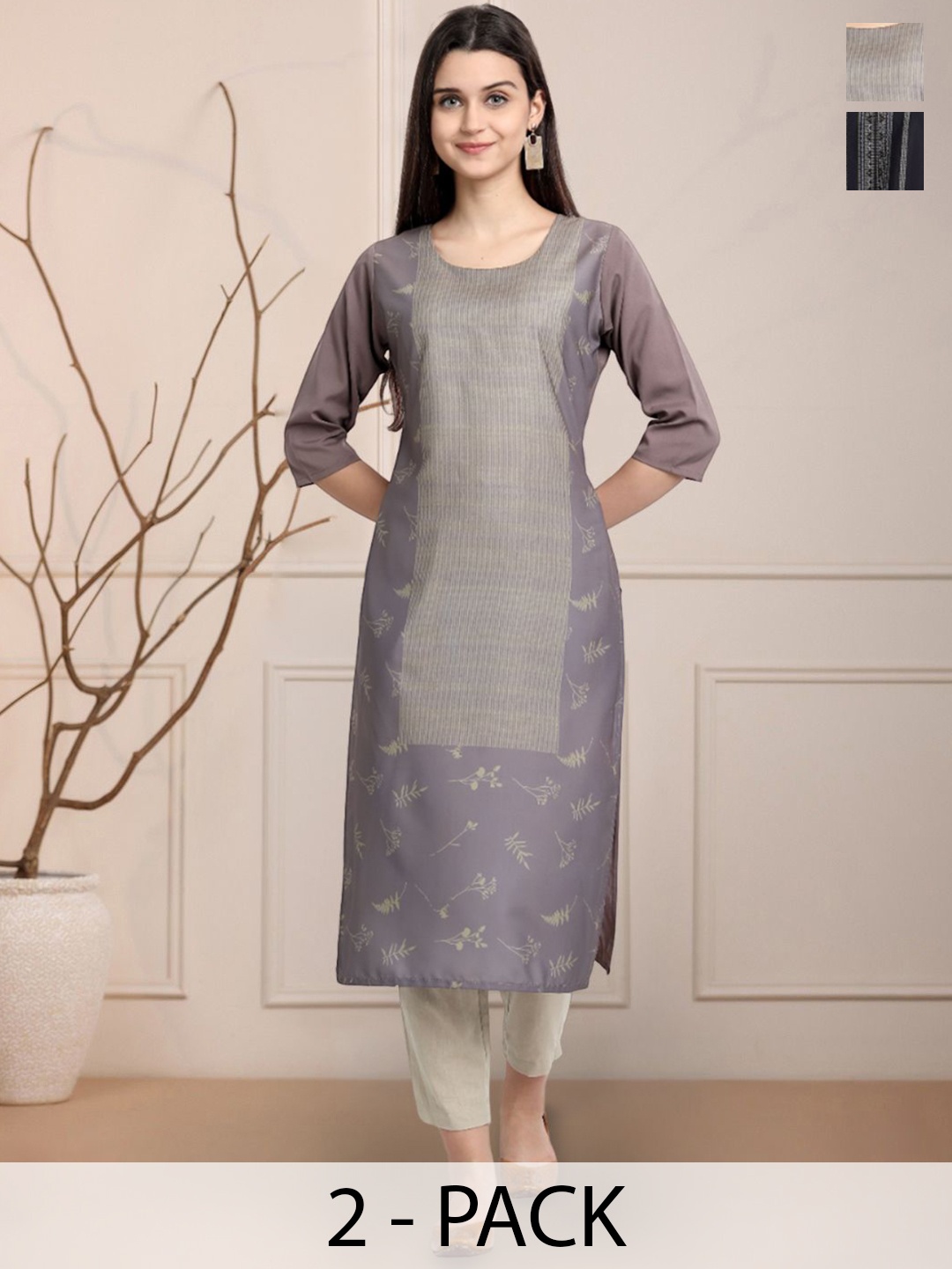 

Moda Rapido Women Ethnic Motifs Printed Floral Crepe Kurta, Multi
