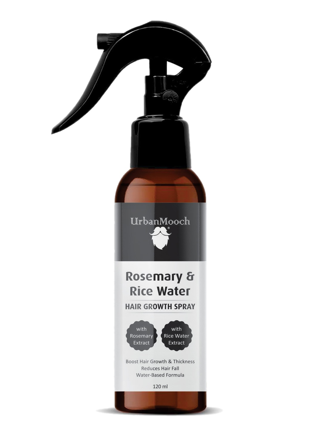 

UrbanMooch Rosemary & Rice Water Hair Spray For Hair Growth - 120 ml, Transparent