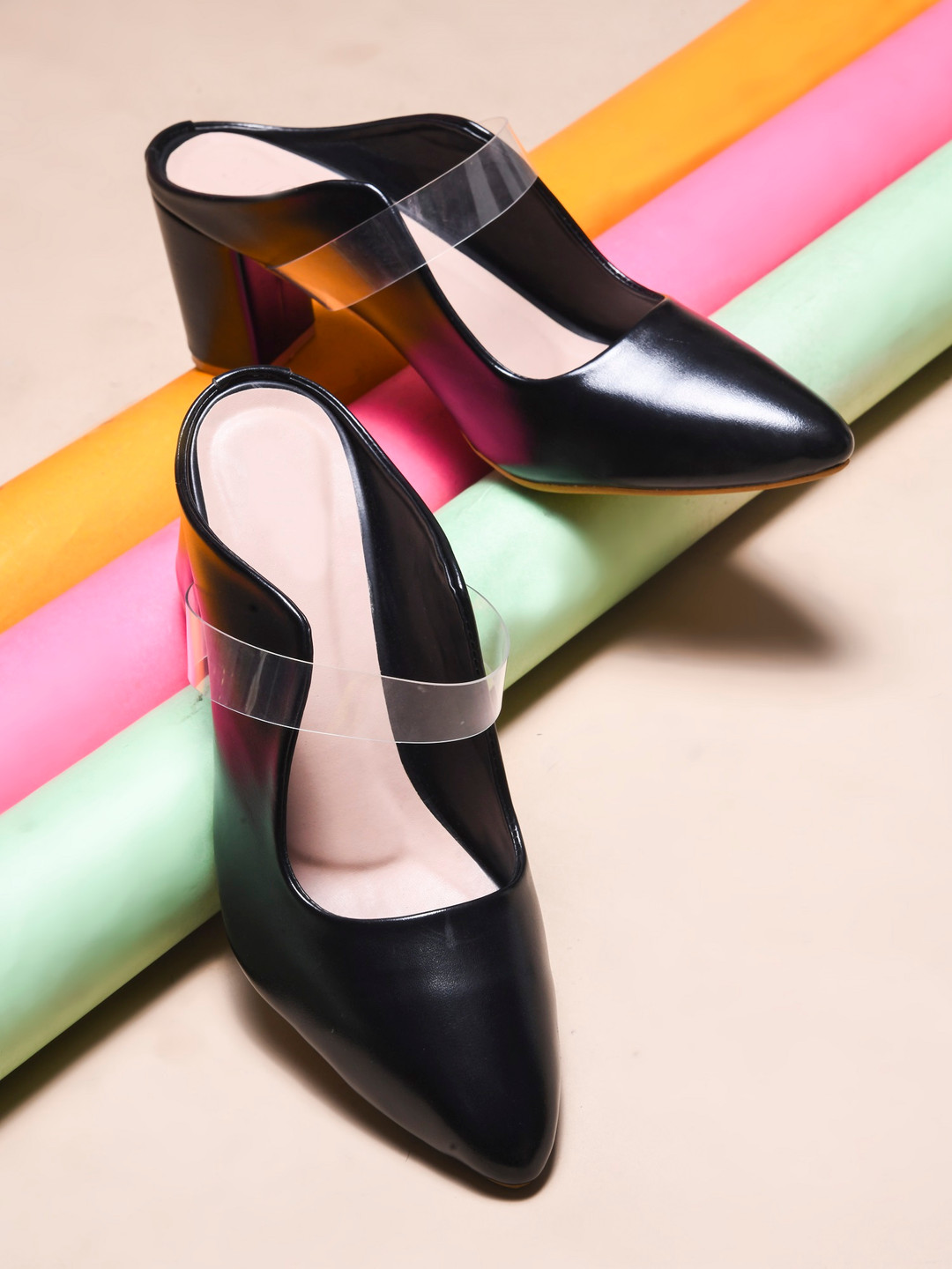 

TRYME Ethnic Block Mules, Black