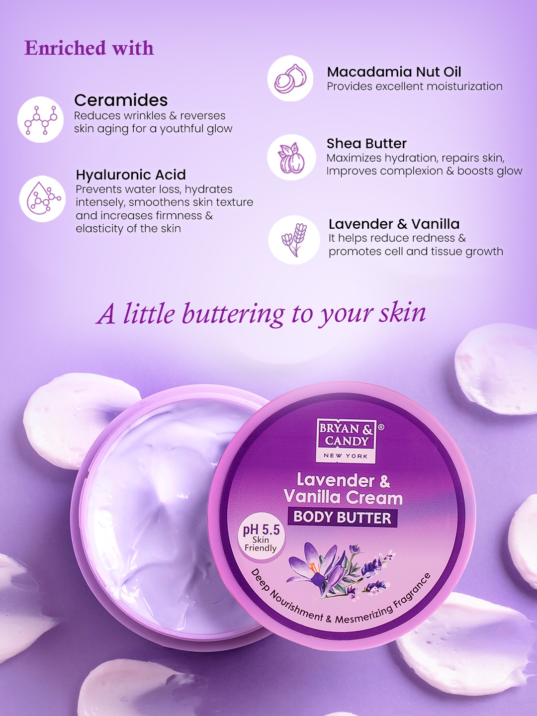 

BRYAN & CANDY NEW YORK Lavender And Vanilla Body Butter- 100 g, Purple