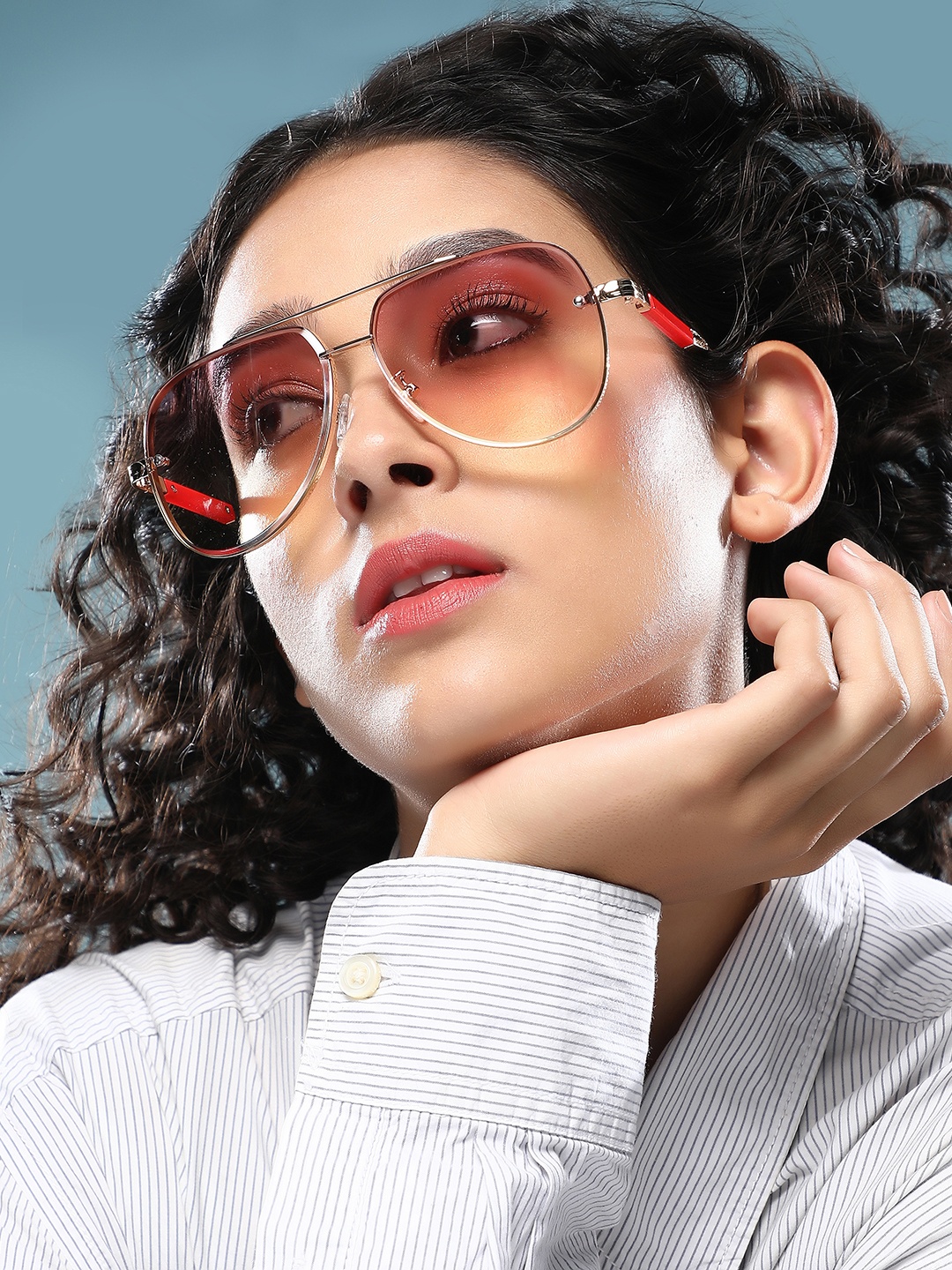 

HAUTE SAUCE by Campus Sutra Women Aviator Sunglasses with Polarised Lens AW25_HSSG2755, Red