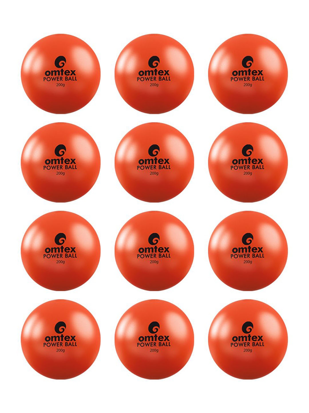 

Omtex Pack of 12 Power Weighted Ball 600gm, Orange