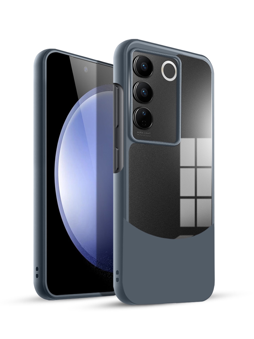 

Karwan Vivo V27 Ultra Hybrid Shockproof Back Case, Grey