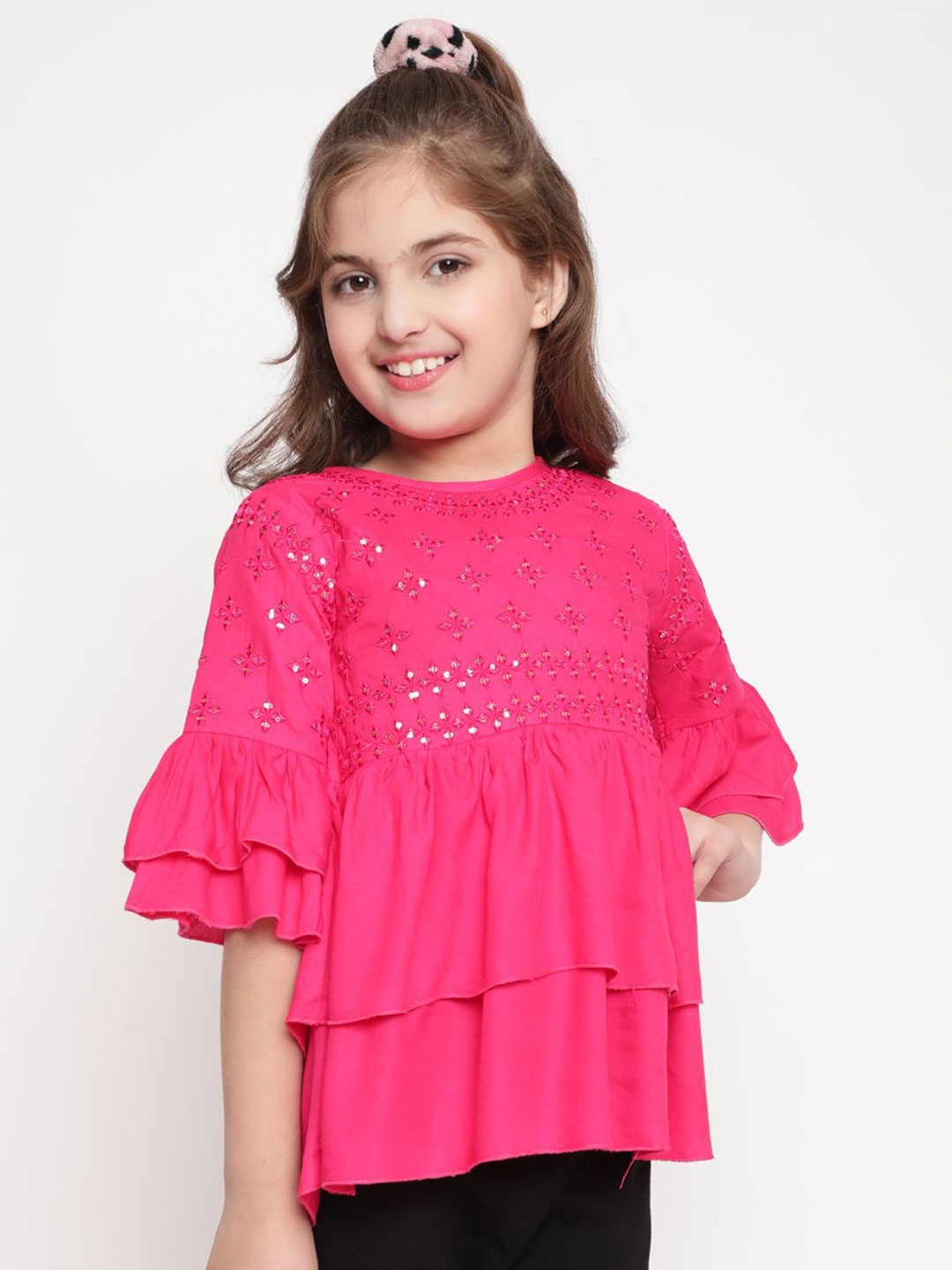

Ishti Floral Print Keyhole Neck Top, Pink
