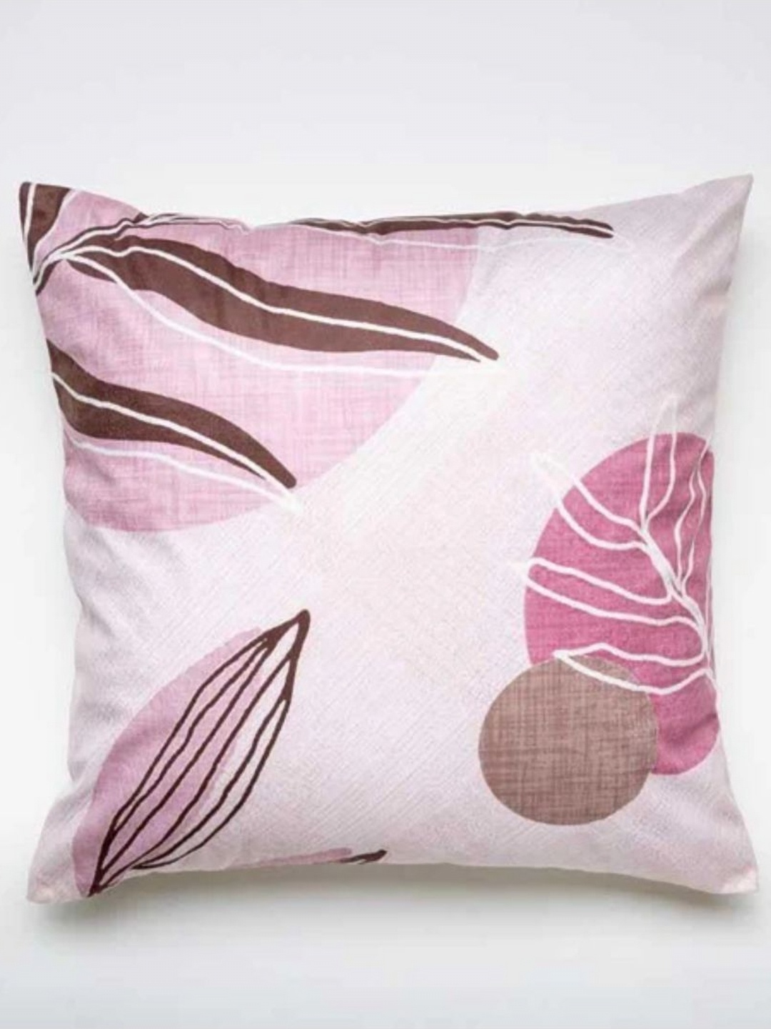 

Aura Pink & Brown Floral Printed Square Cushion Covers