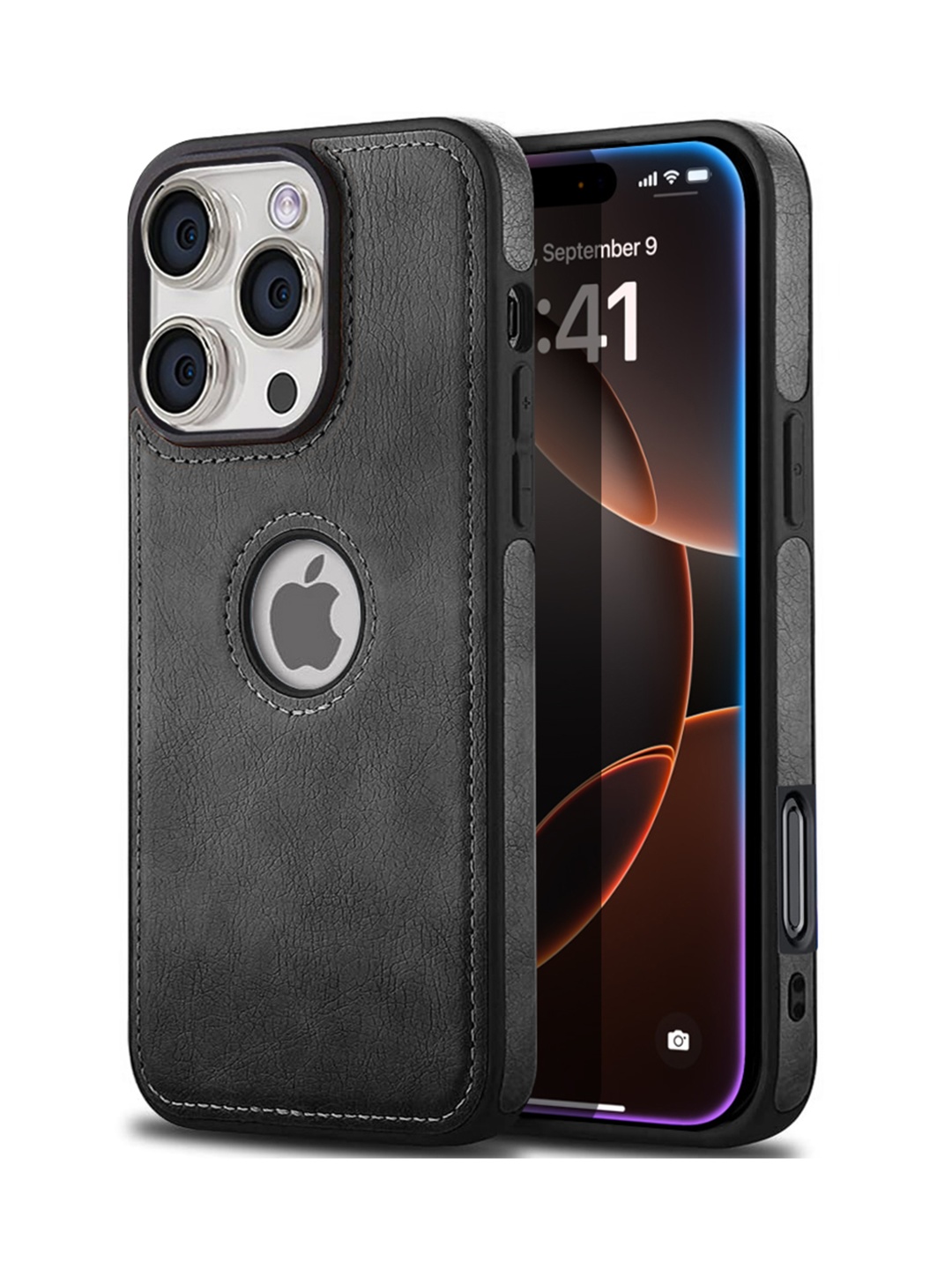 

Karwan Solid Printed iPhone 16 Pro Back Case Mobile Accessories, Black