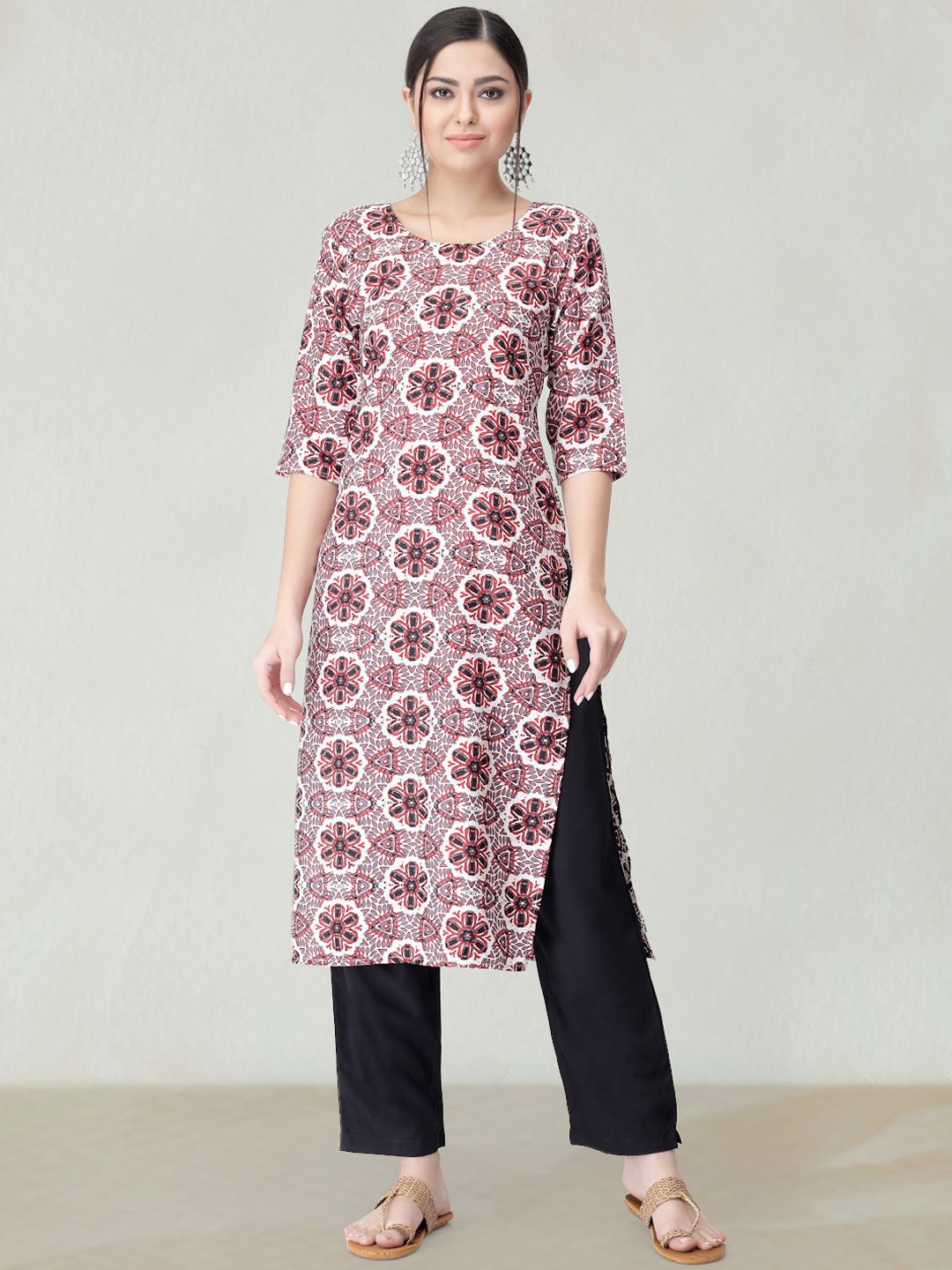 

Moda Rapido Floral Printed Straight Kurta, Pink