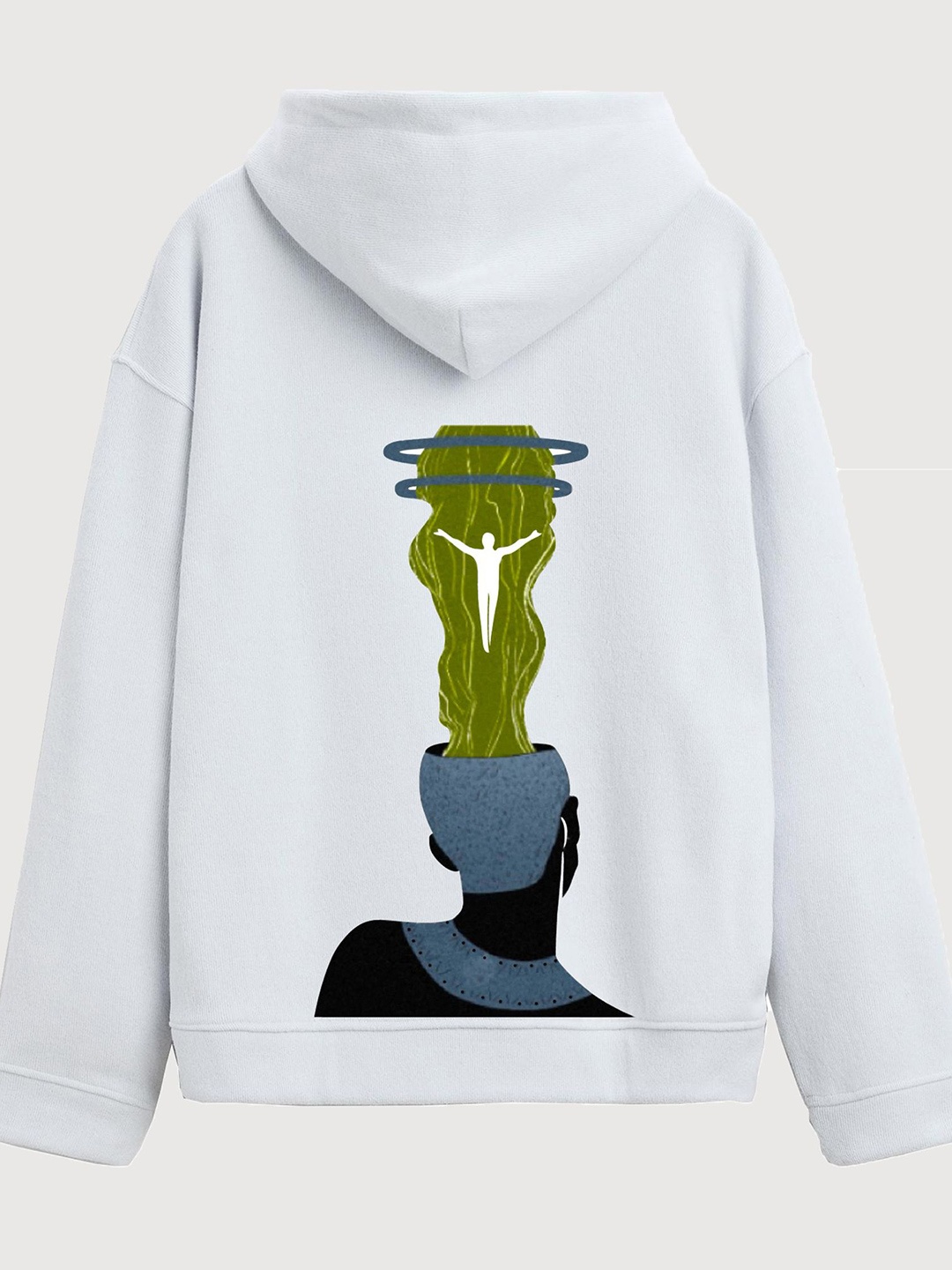 

TheBTclub Men Leave It All Behind Printed Hooded Sweatshirt, White