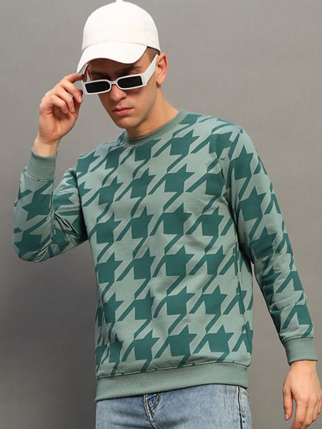

THE CASUALS Men Printed Sweatshirt, Blue