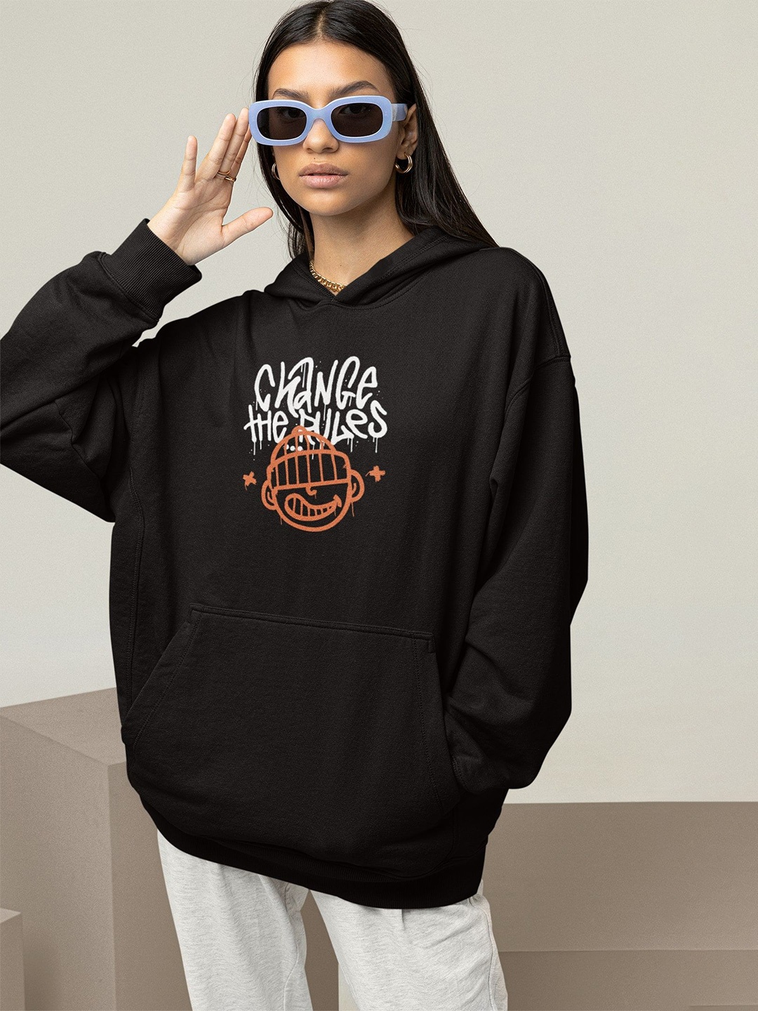 

TheBTclub Change The Rules Women Hooded Sweatshirt, Black