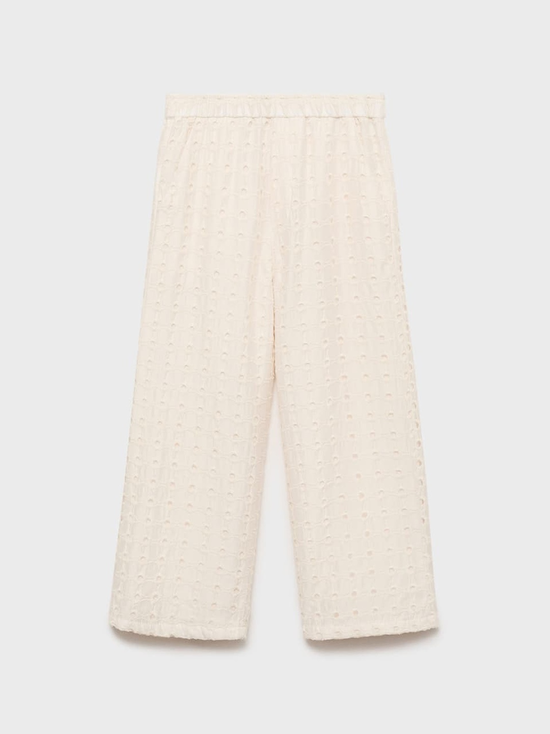 

Mango Kids Girls Self Design Parallel Trousers, Beige