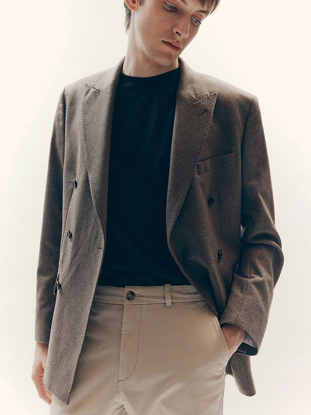 

H&M Slim Fit Cotton Chinos, Beige