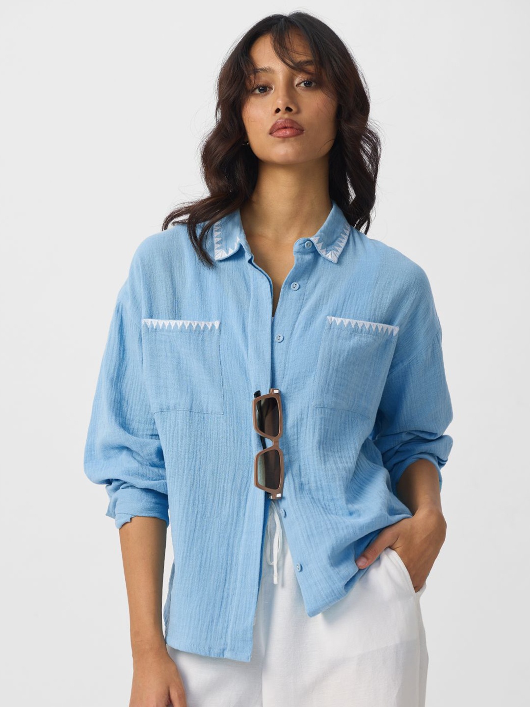 

The Souled Store Women Opaque Casual Shirt, Blue