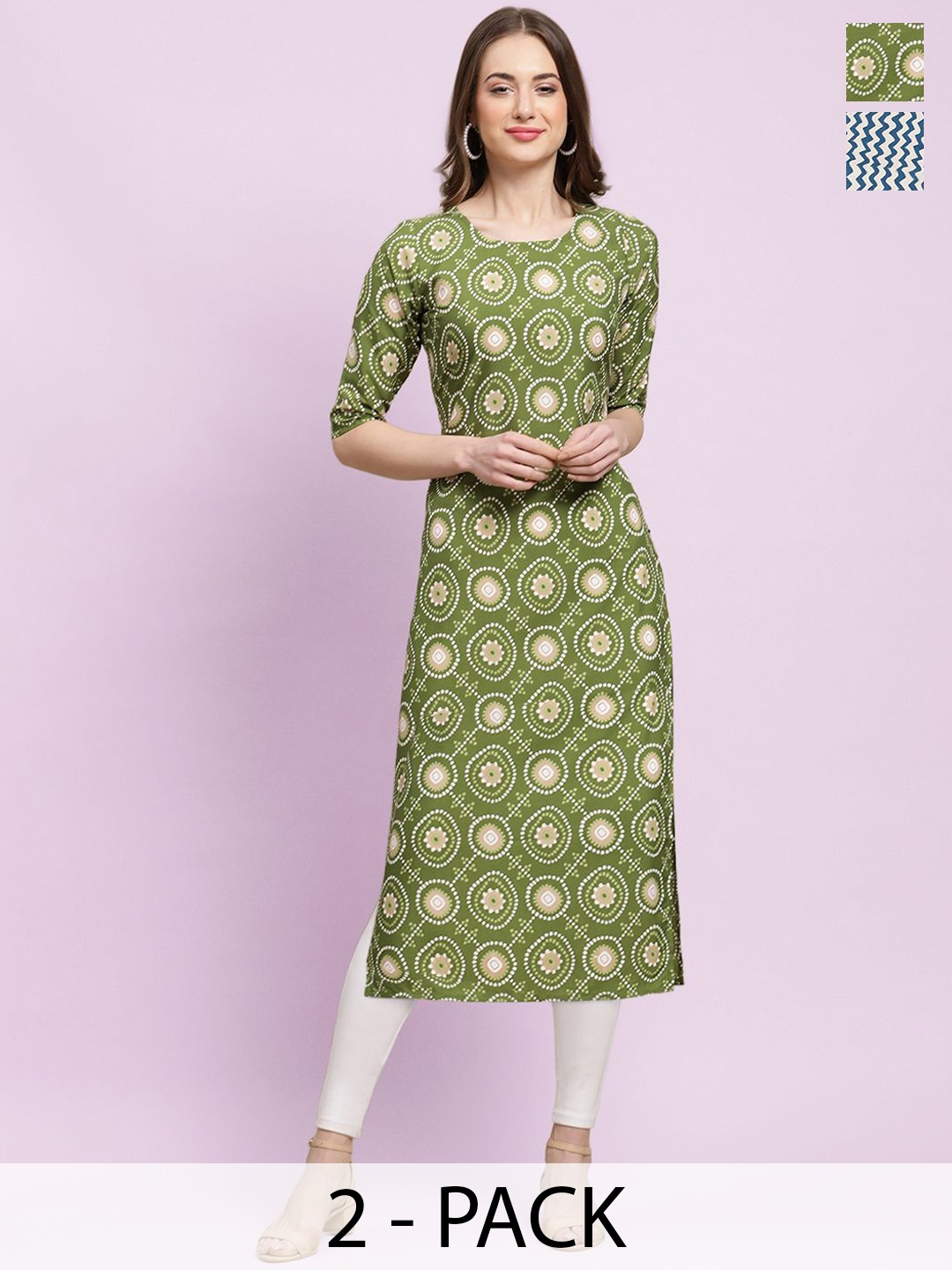 

Moda Rapido Women Ethnic Motifs Printed Floral Crepe Kurta, Multi