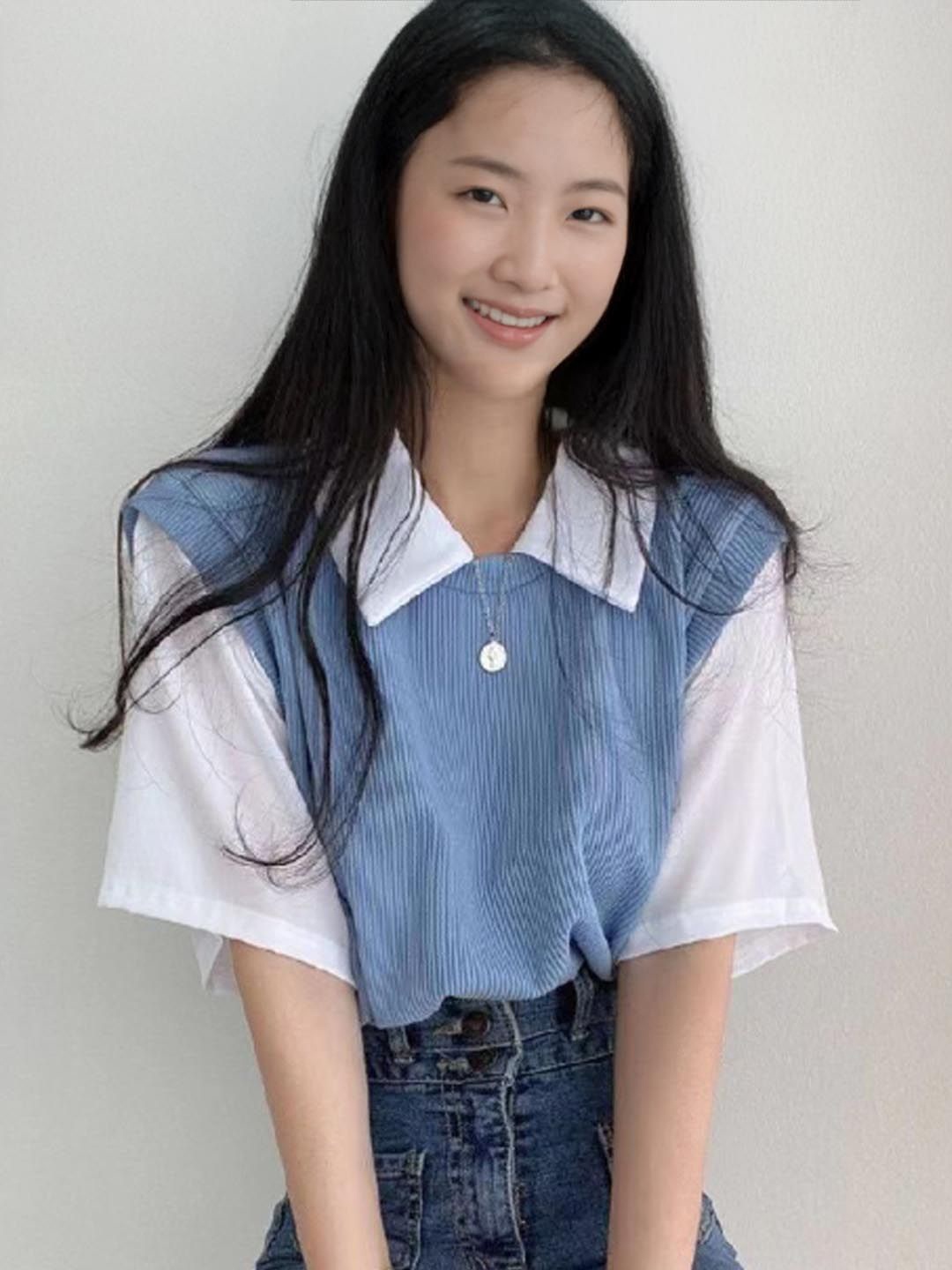 

StyleCast Flared Sleeve Shirt Style Top, Blue