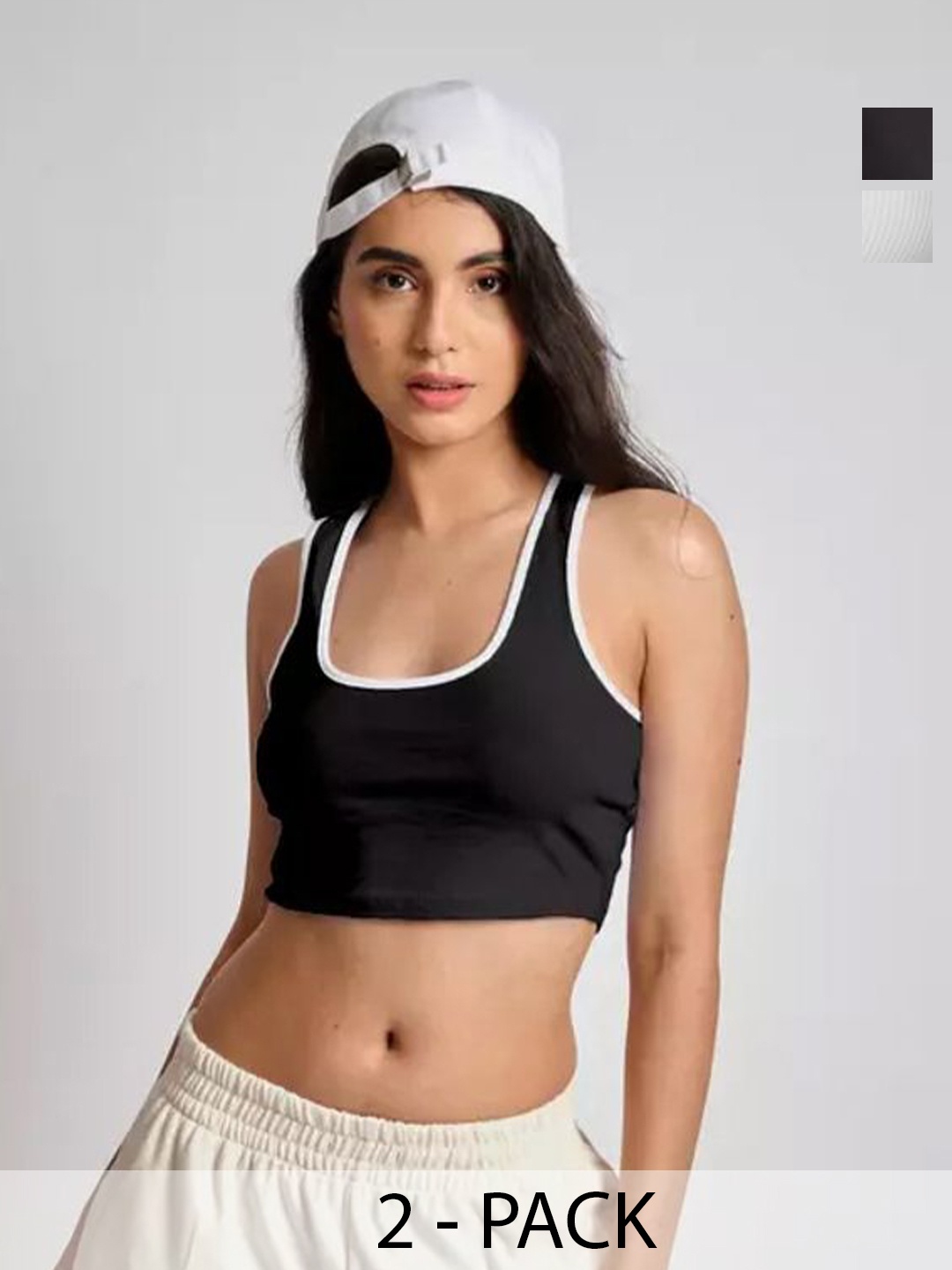 

SRISARAS Tank Crop Top, White