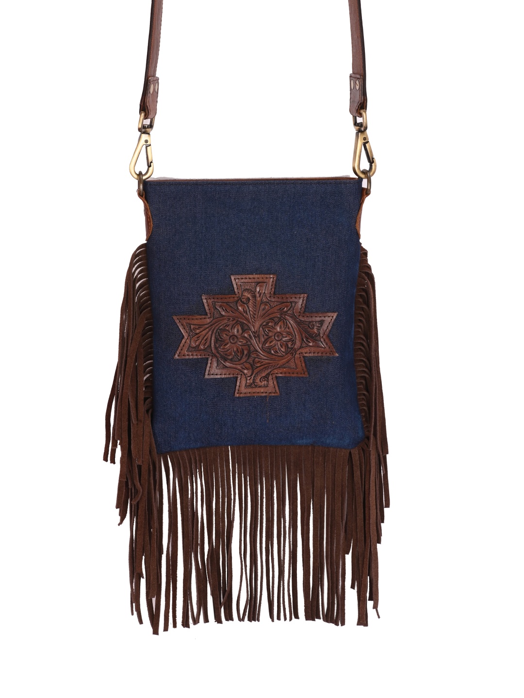 

CARLO ROMANO Women Floral Printed Crossbody Handheld Bag, Blue