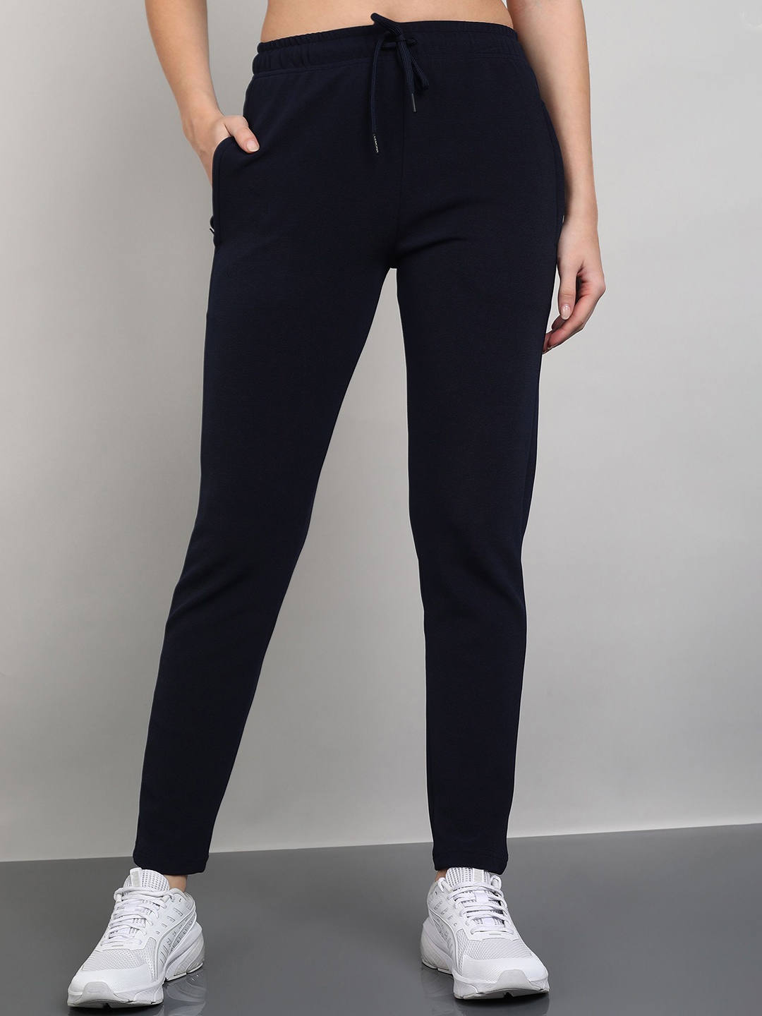 

Moda Rapido Women Slim-Fit Mid Rise Cargo Track Pant, Navy blue