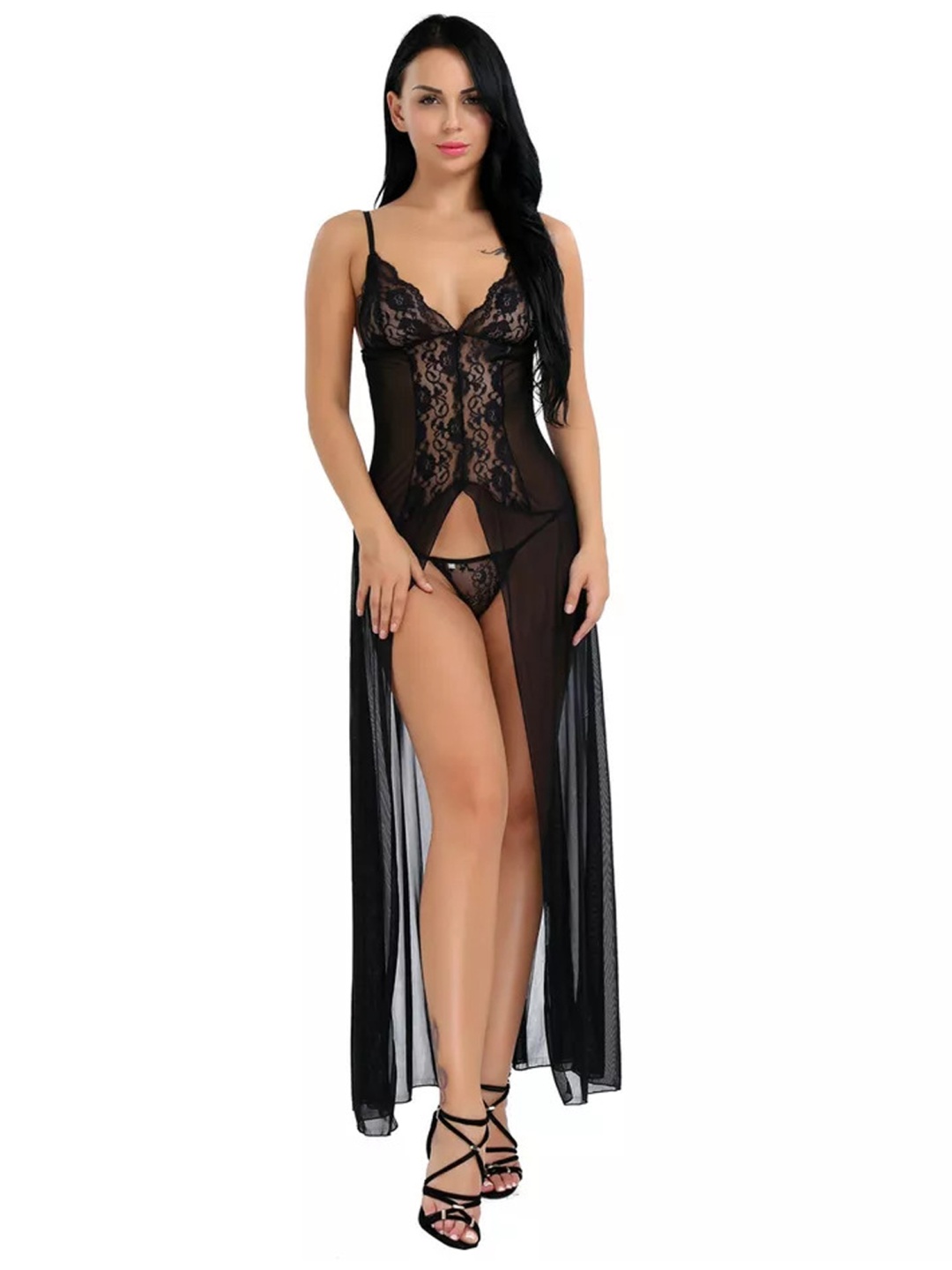 

chia fashions Net Baby Doll, Black