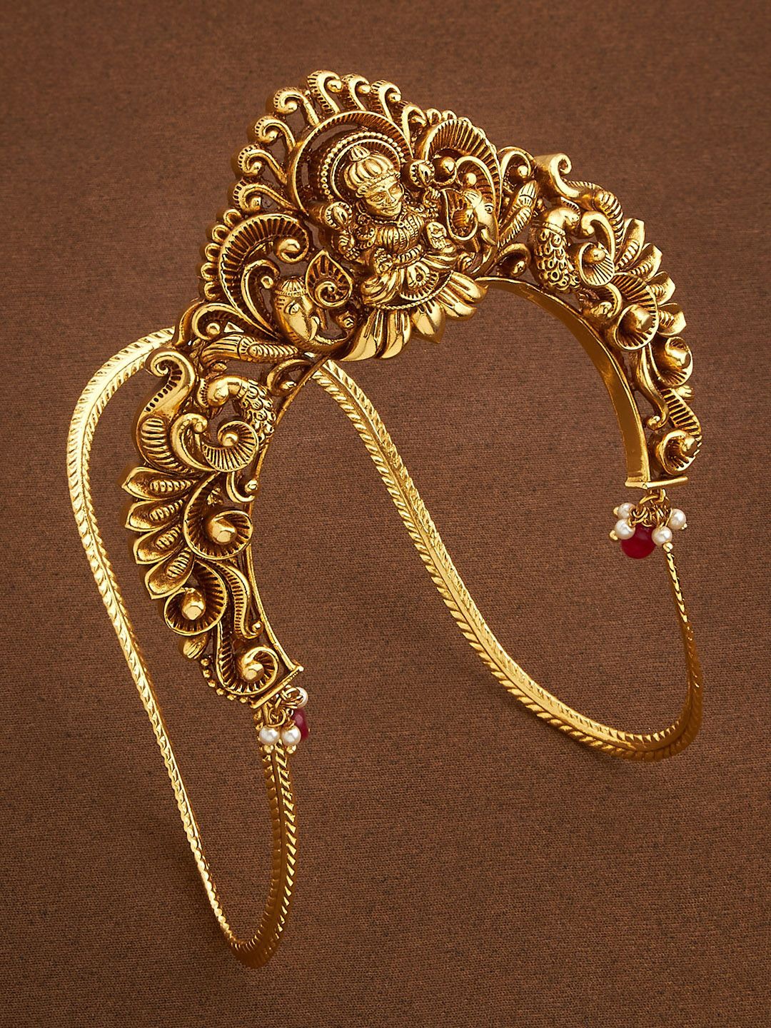 

Kushal's Fashion Jewellery Women Ruby Gold-Plated Antique Armlet