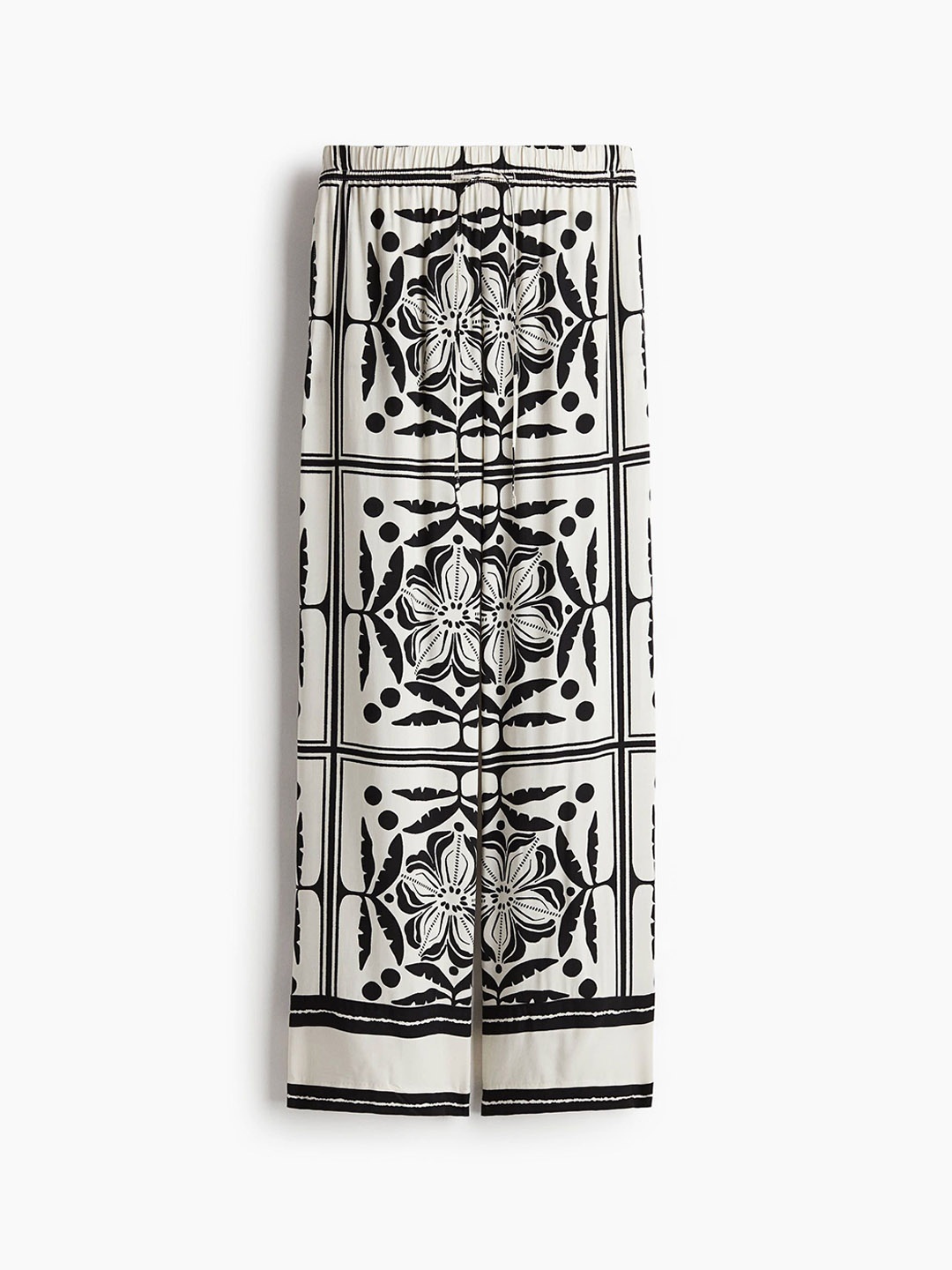 

H&M Women Wide Pull-On Trousers, White