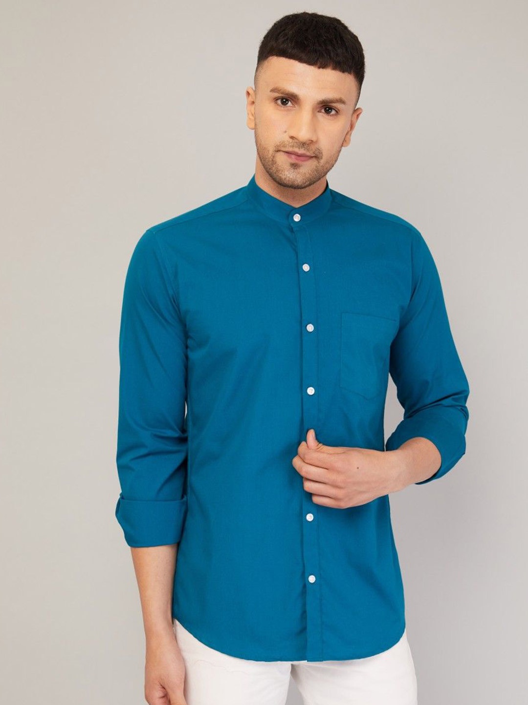 

Le Mec Men Opaque Casual Shirt, Blue