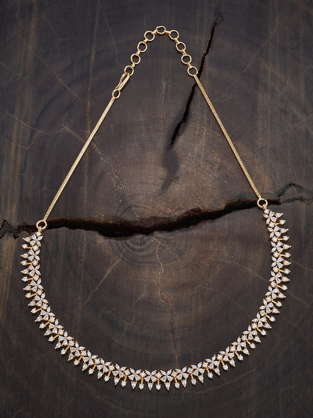 

Kushal's Fashion Jewellery Copper White Gold-Plated Cubic-Zircon Necklace