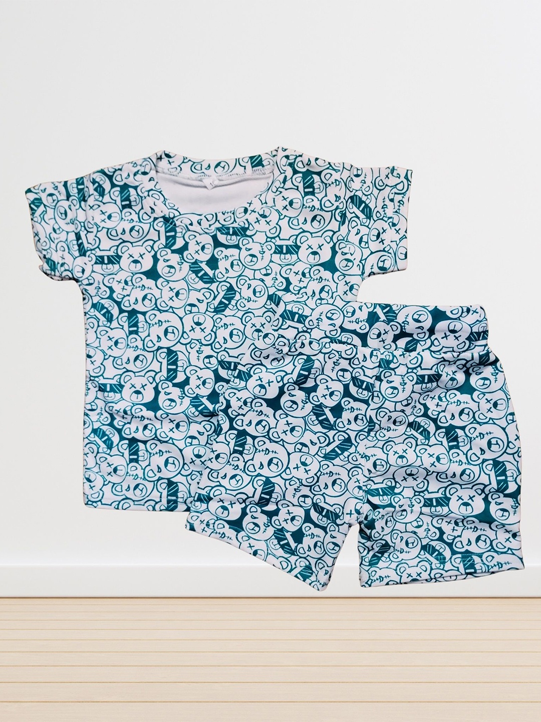 

BAESD Boys Printed Top with Shorts, Green
