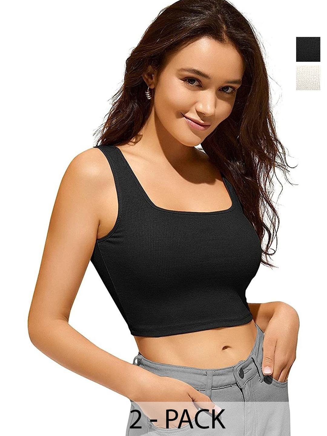 

SRISARAS Tank Crop Top, Black