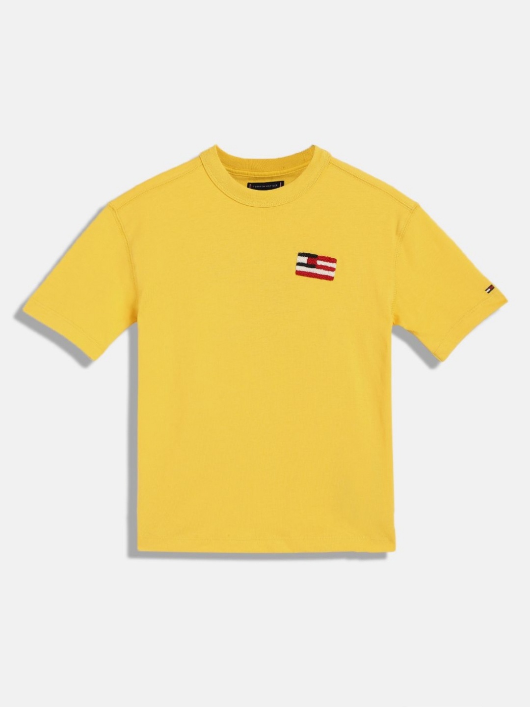 

Tommy Hilfiger Boys Solid Round Neck Cotton T-shirt, Yellow